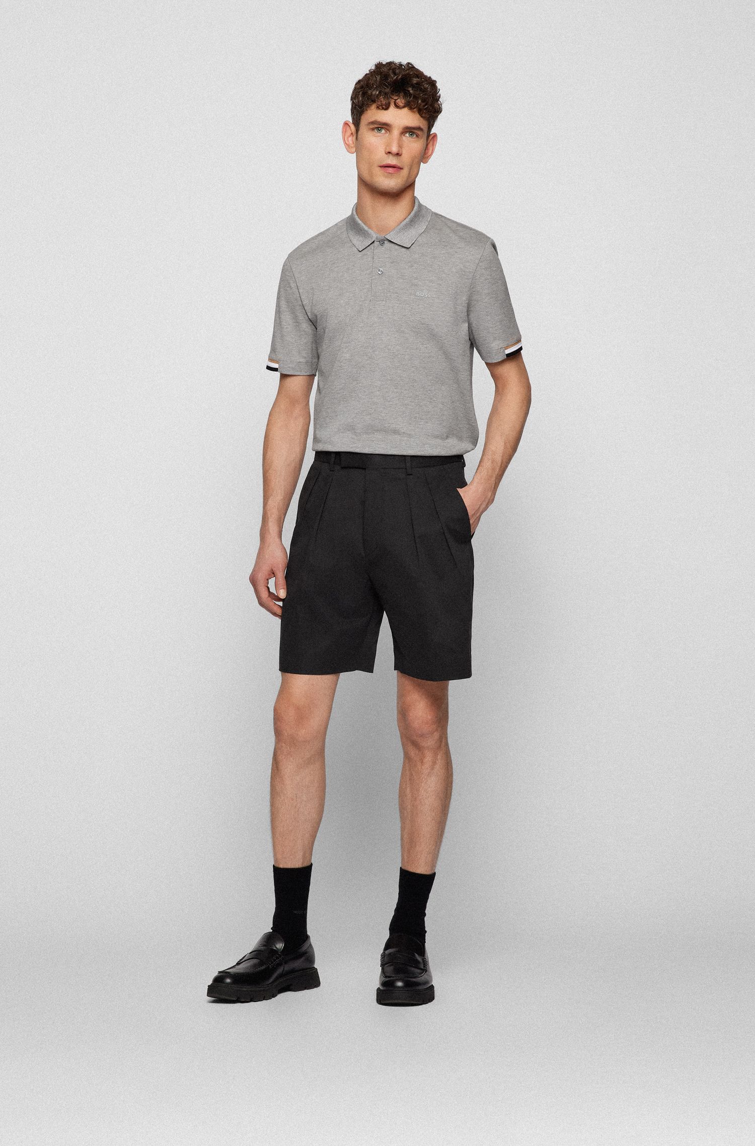 【BOSS博斯】橡胶徽标设计常规版 Polo 衫