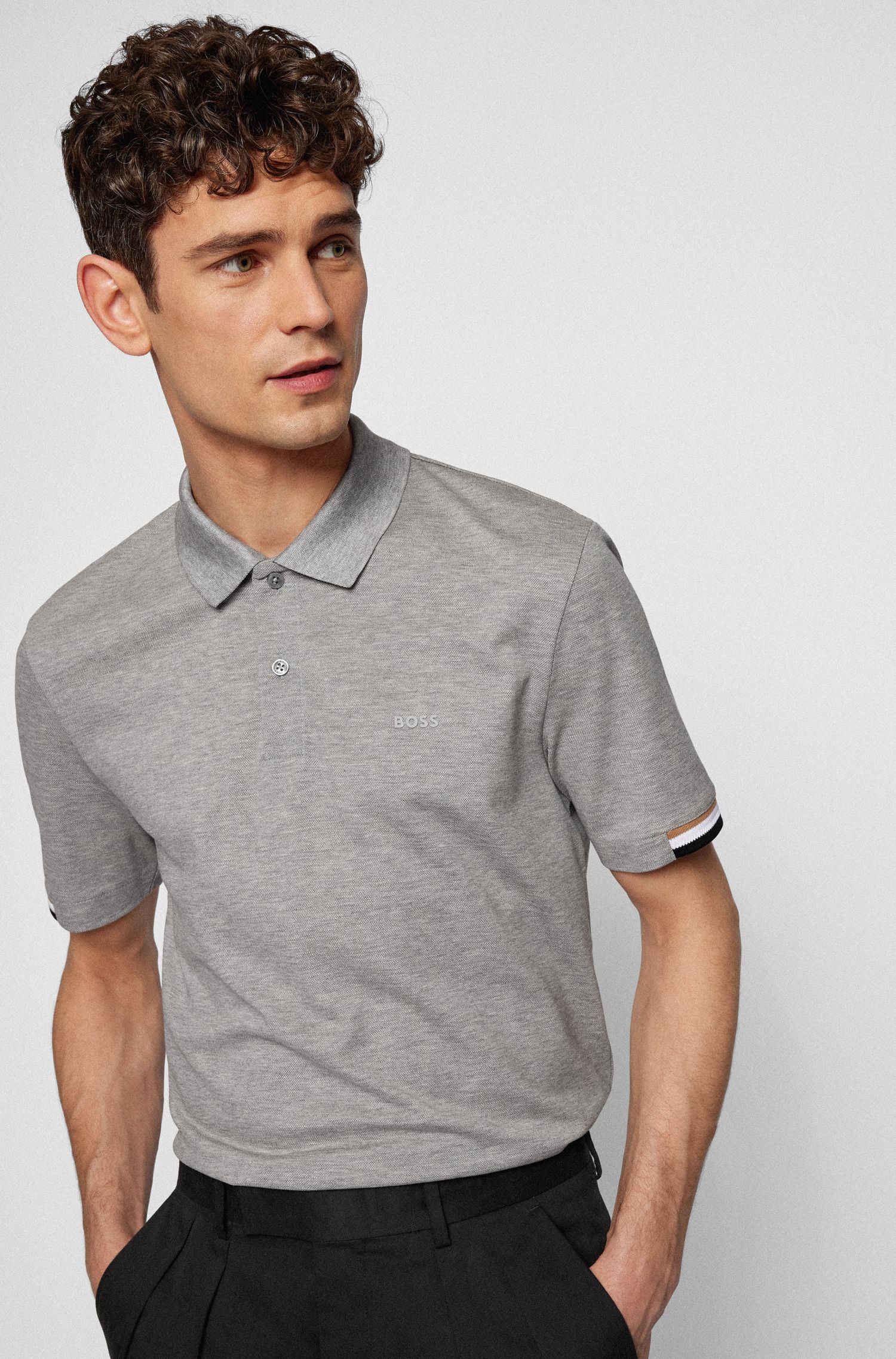 【BOSS博斯】橡胶徽标设计常规版 Polo 衫