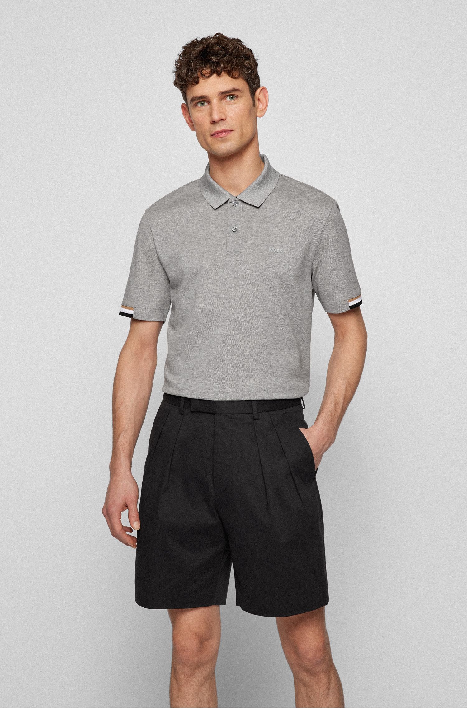 【BOSS博斯】橡胶徽标设计常规版 Polo 衫