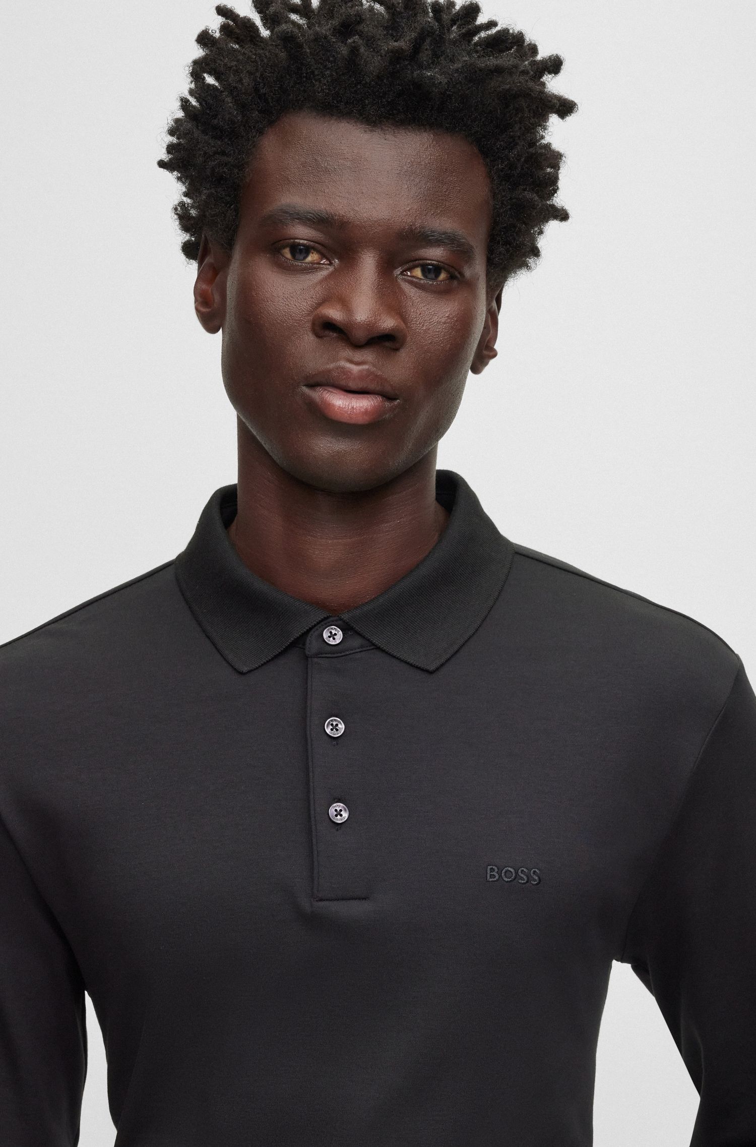 【BOSS博斯】刺绣徽标装饰棉质 Polo 衫