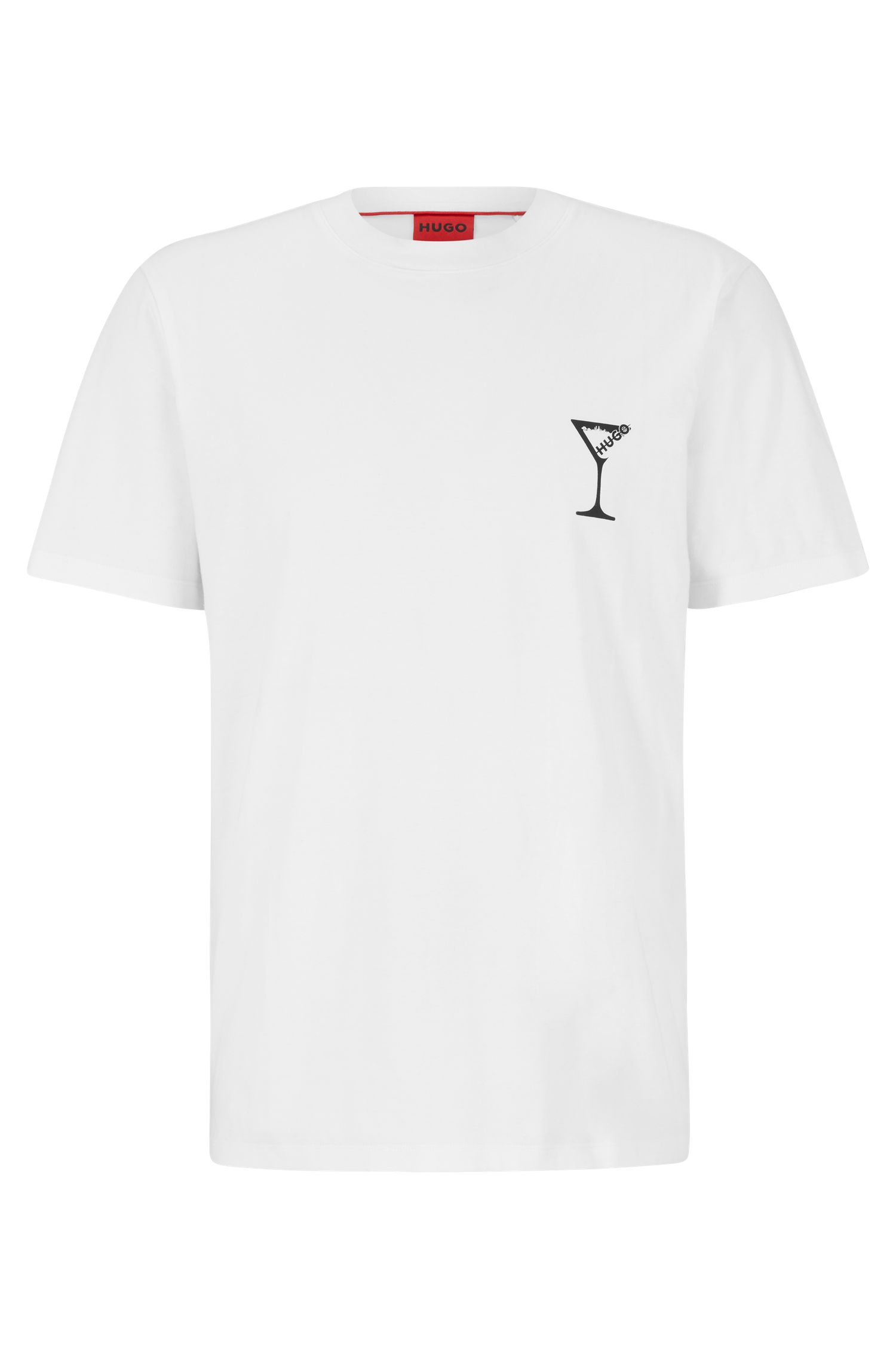 鸡尾酒图案宽松版型棉质平纹针织 T 恤