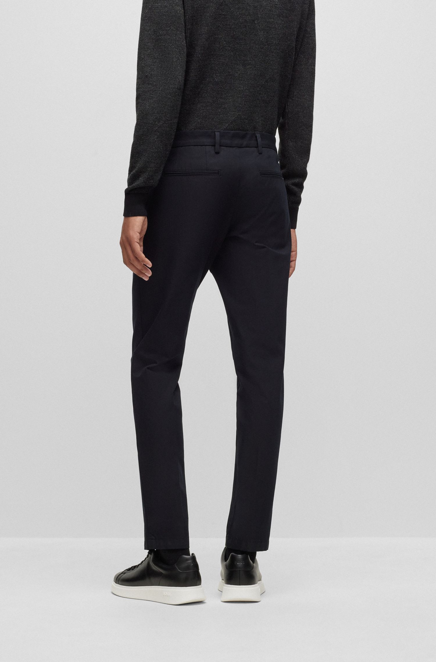 【BOSS博斯】弹力棉质混纺修身长裤