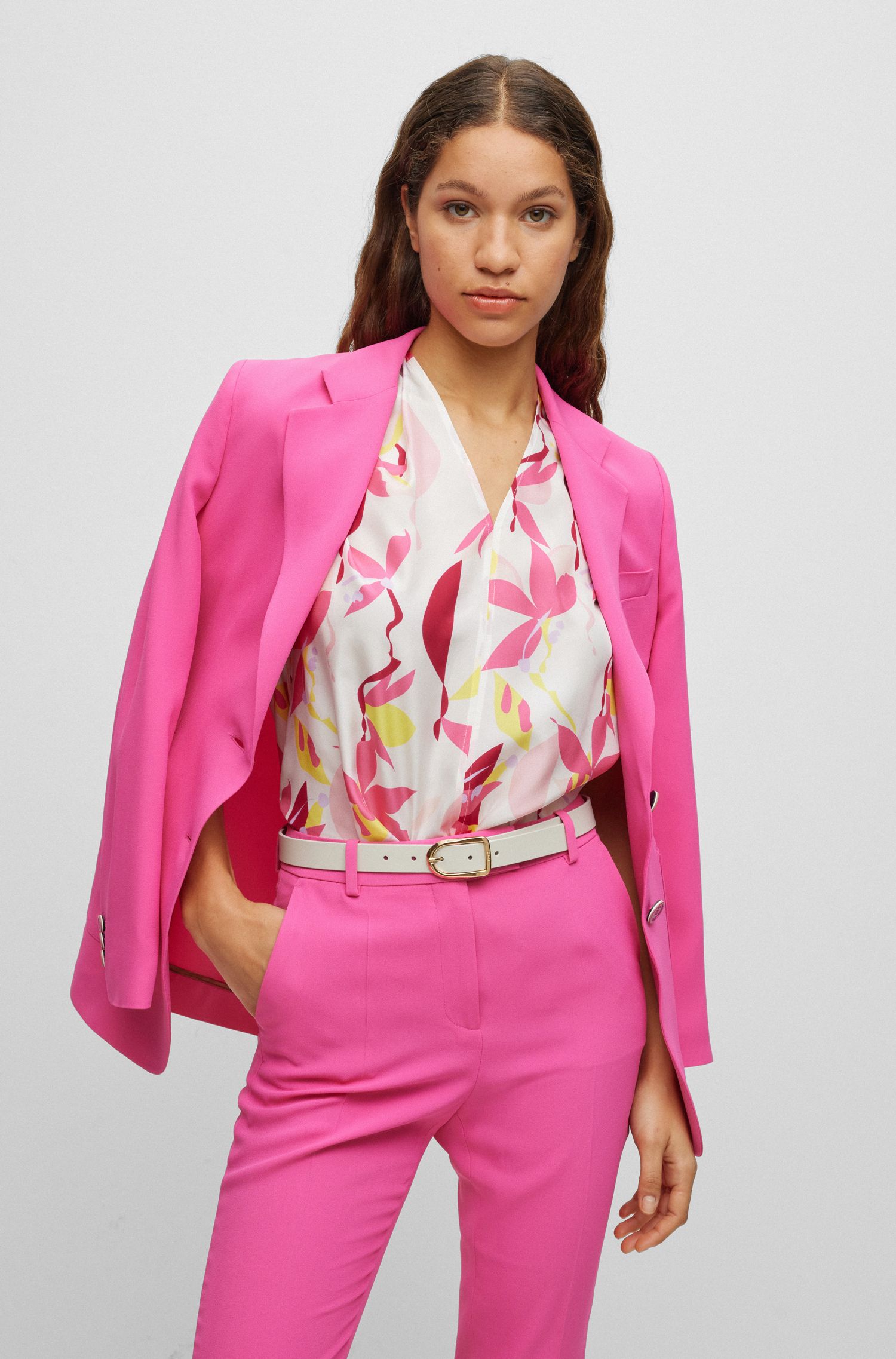 【BOSS博斯】金色搭扣意大利皮革腰带