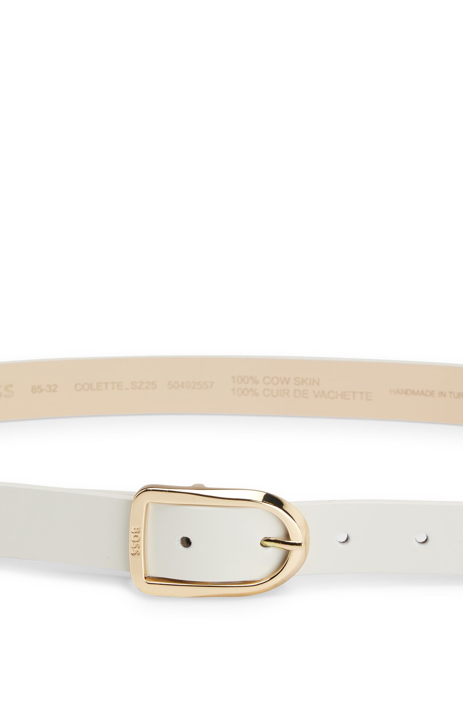 【BOSS博斯】金色搭扣意大利皮革腰带