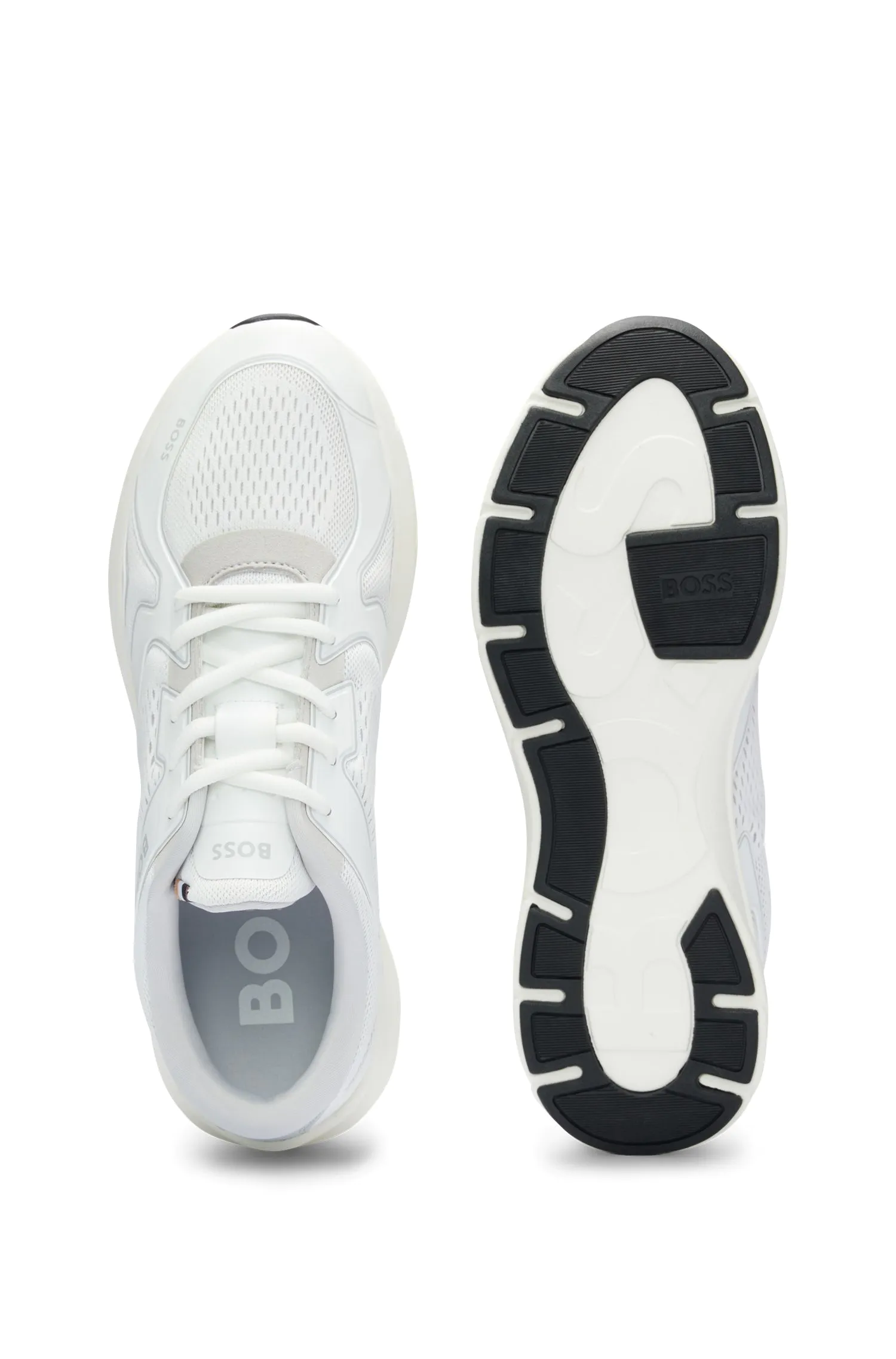 BOSS x AJBXNG 网面和品牌标识混合材质运动鞋