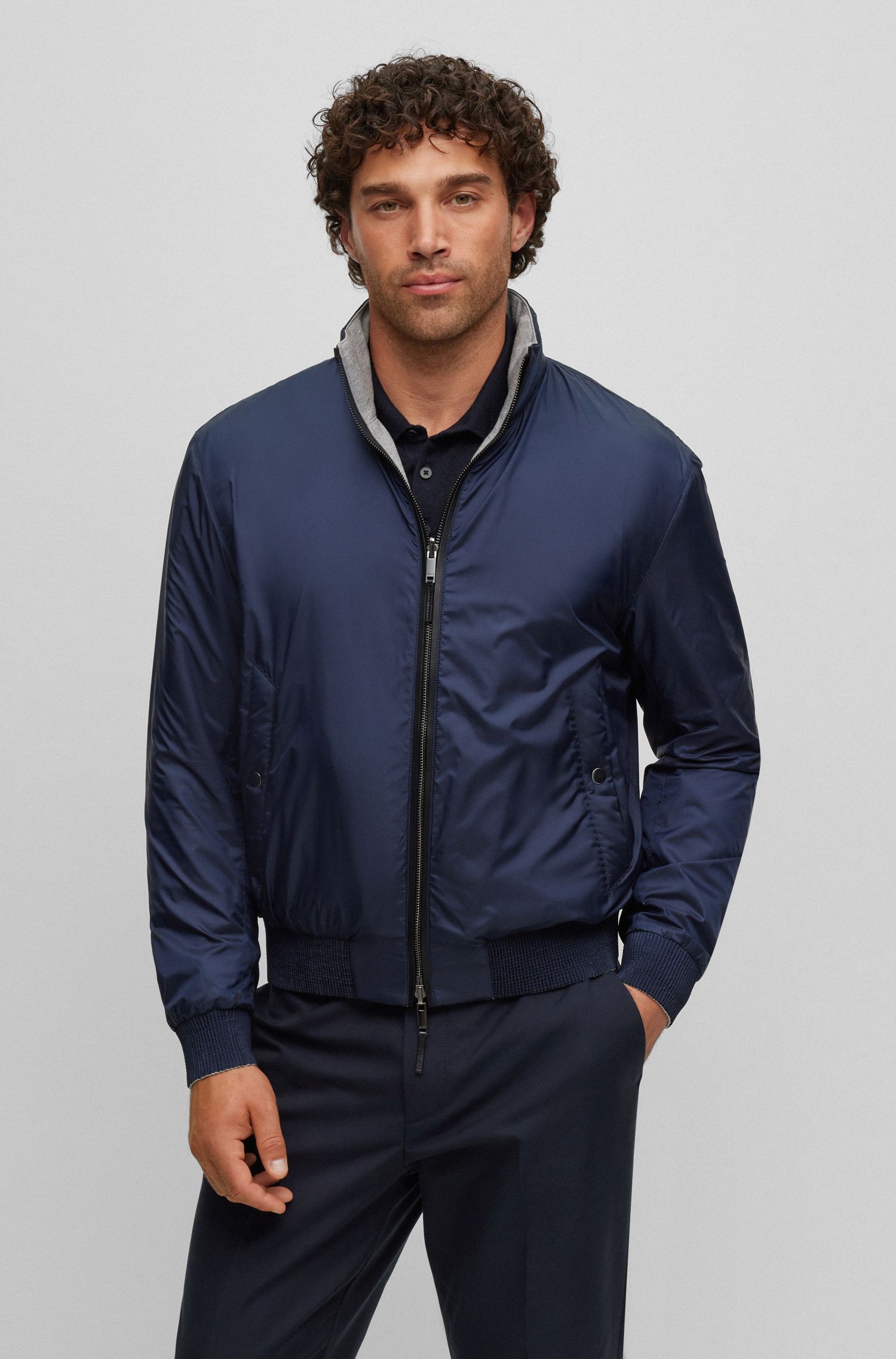 【BOSS博斯】饰面正反两穿束腰式夹克