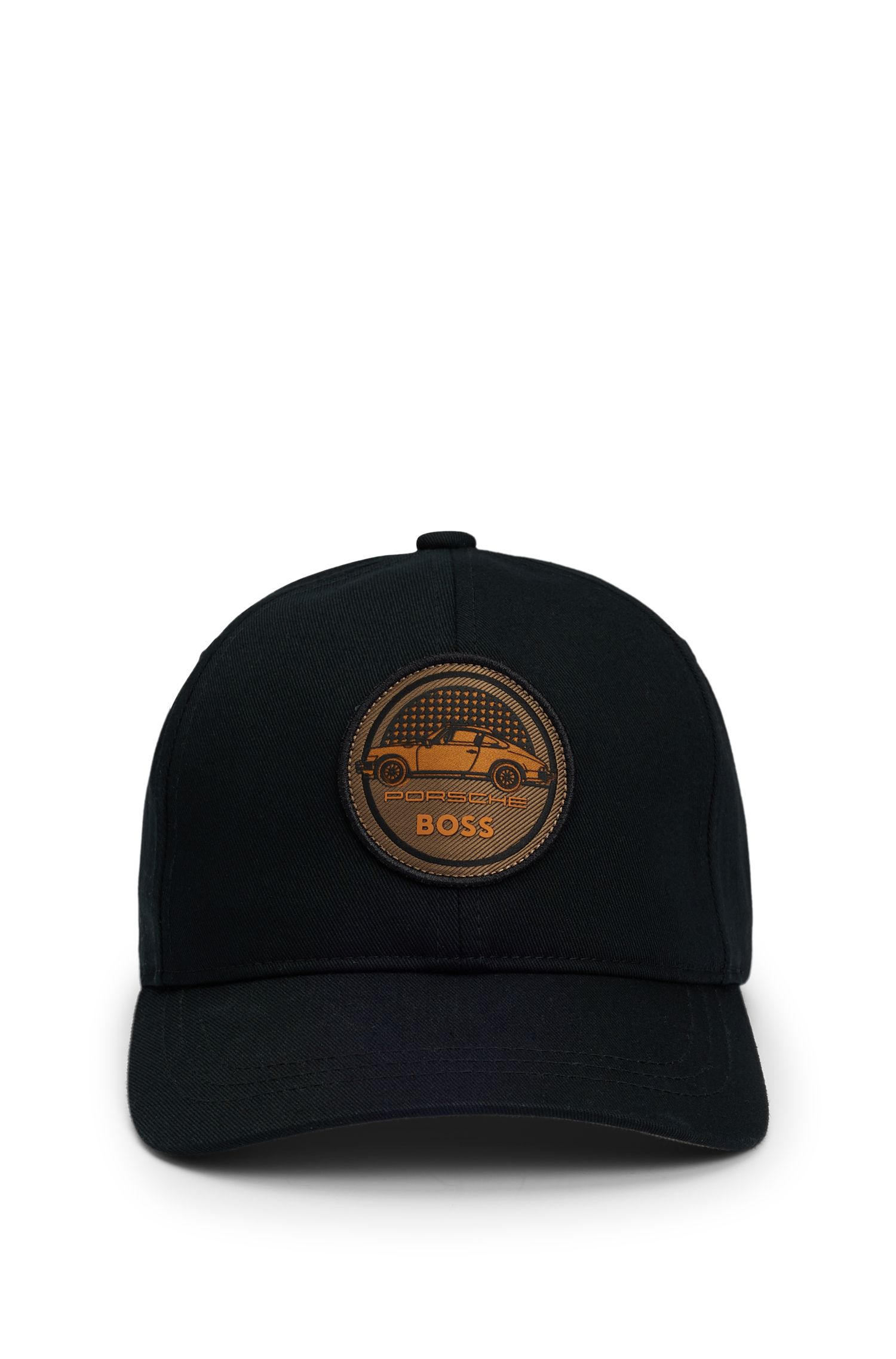 Porsche x BOSS 刺绣徽标饰片棉质斜纹布鸭舌帽