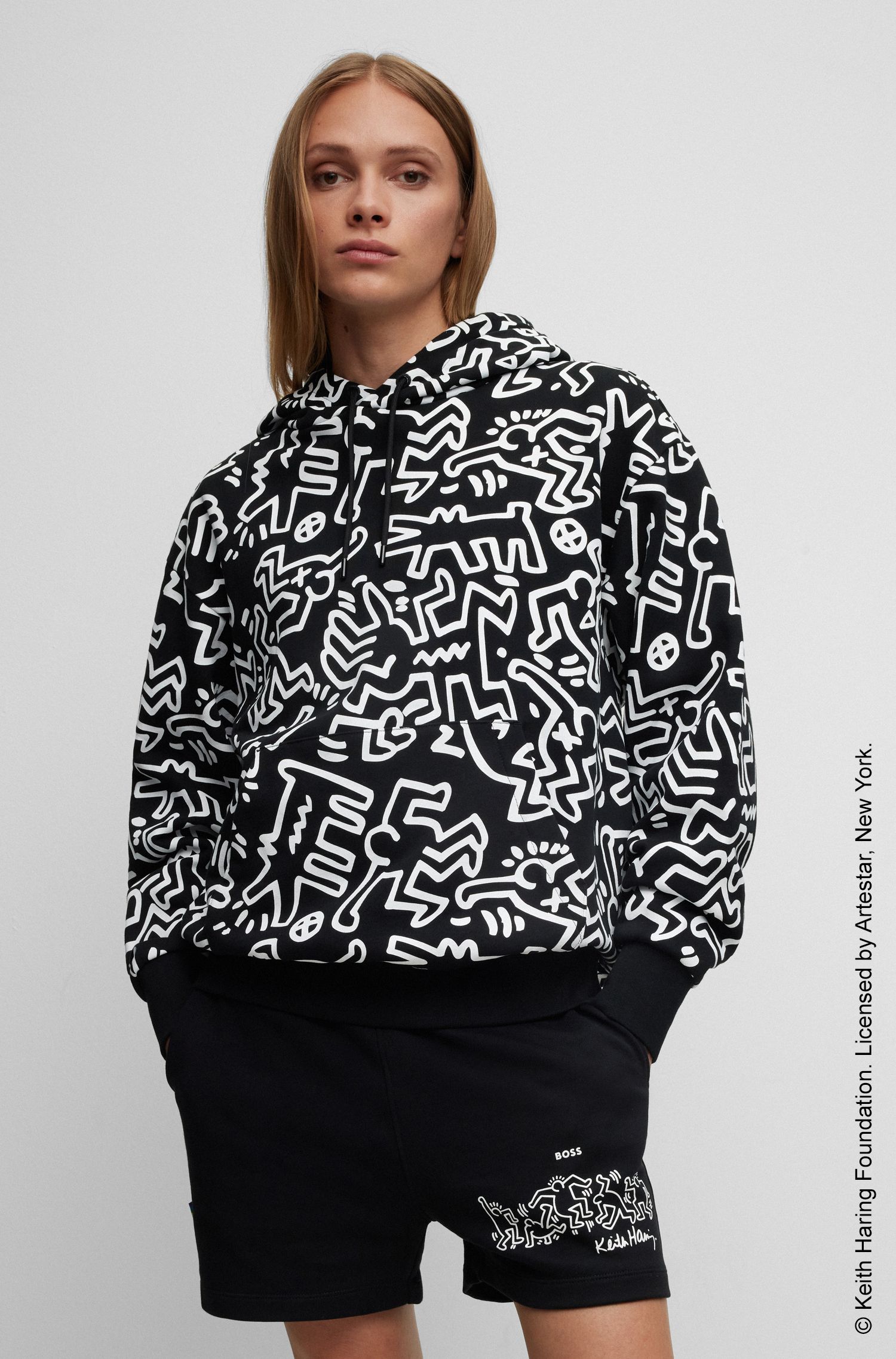 BOSS x Keith Haring 特别图案棉质连帽衫