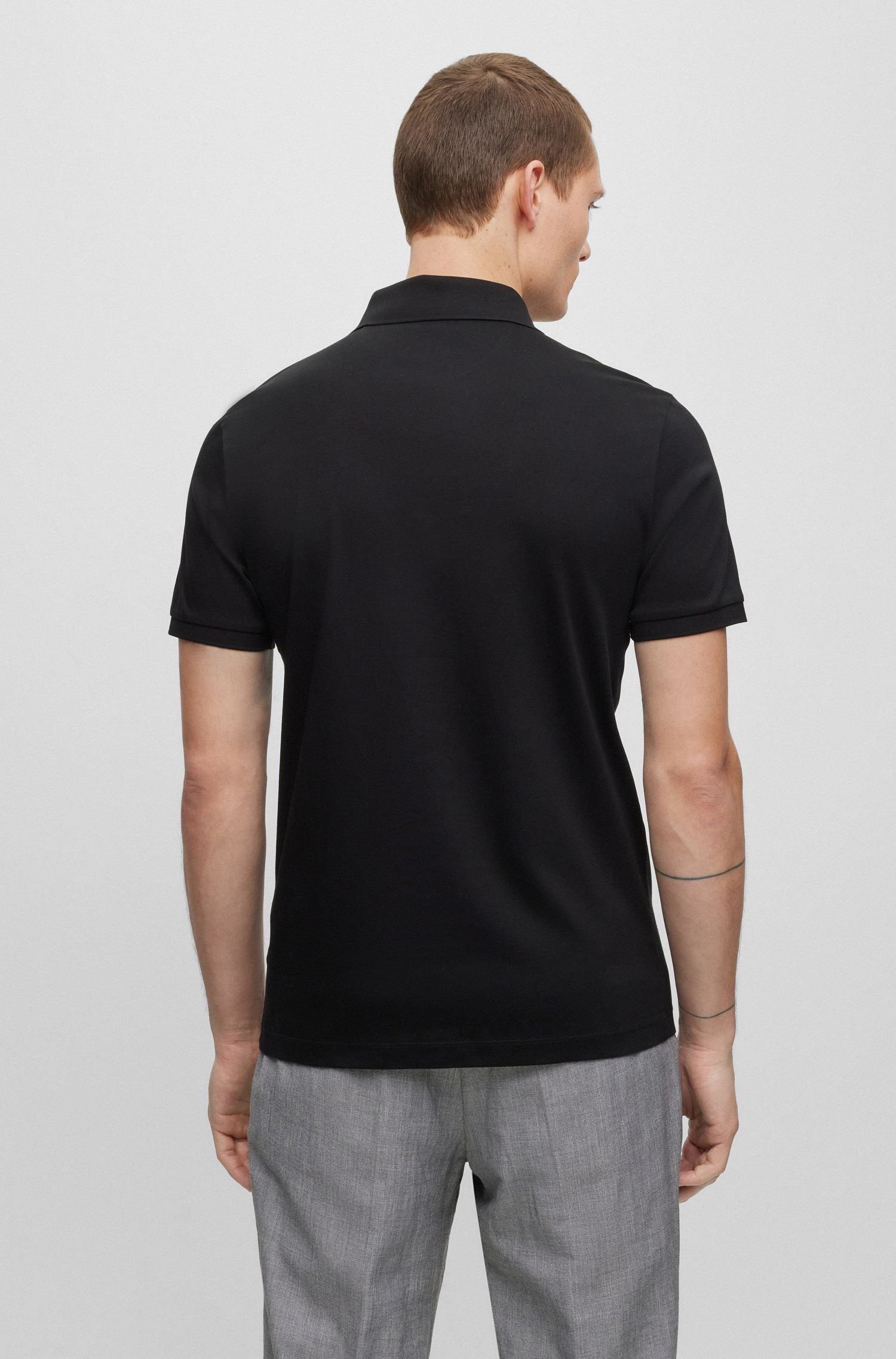 【BOSS博斯】丝光意大利棉常规版型马球衫