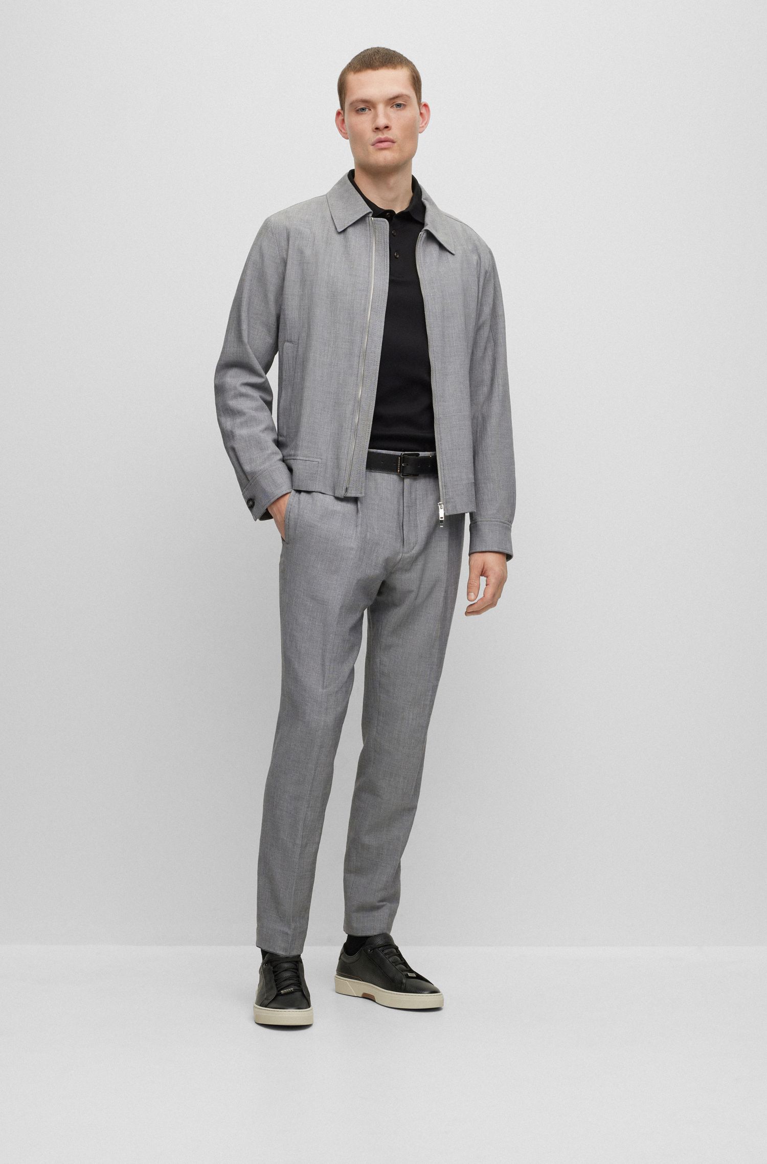 【BOSS博斯】丝光意大利棉常规版型马球衫