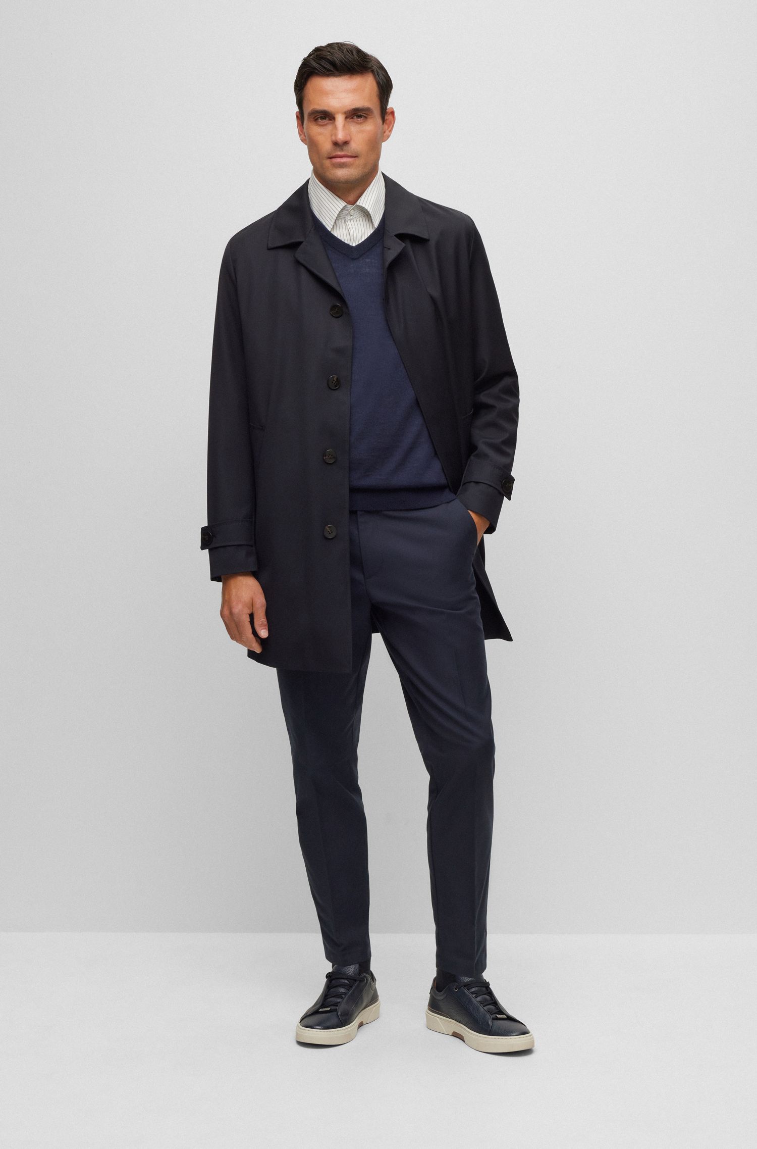 【BOSS博斯】常规版型负责任羊绒 V 领毛衣