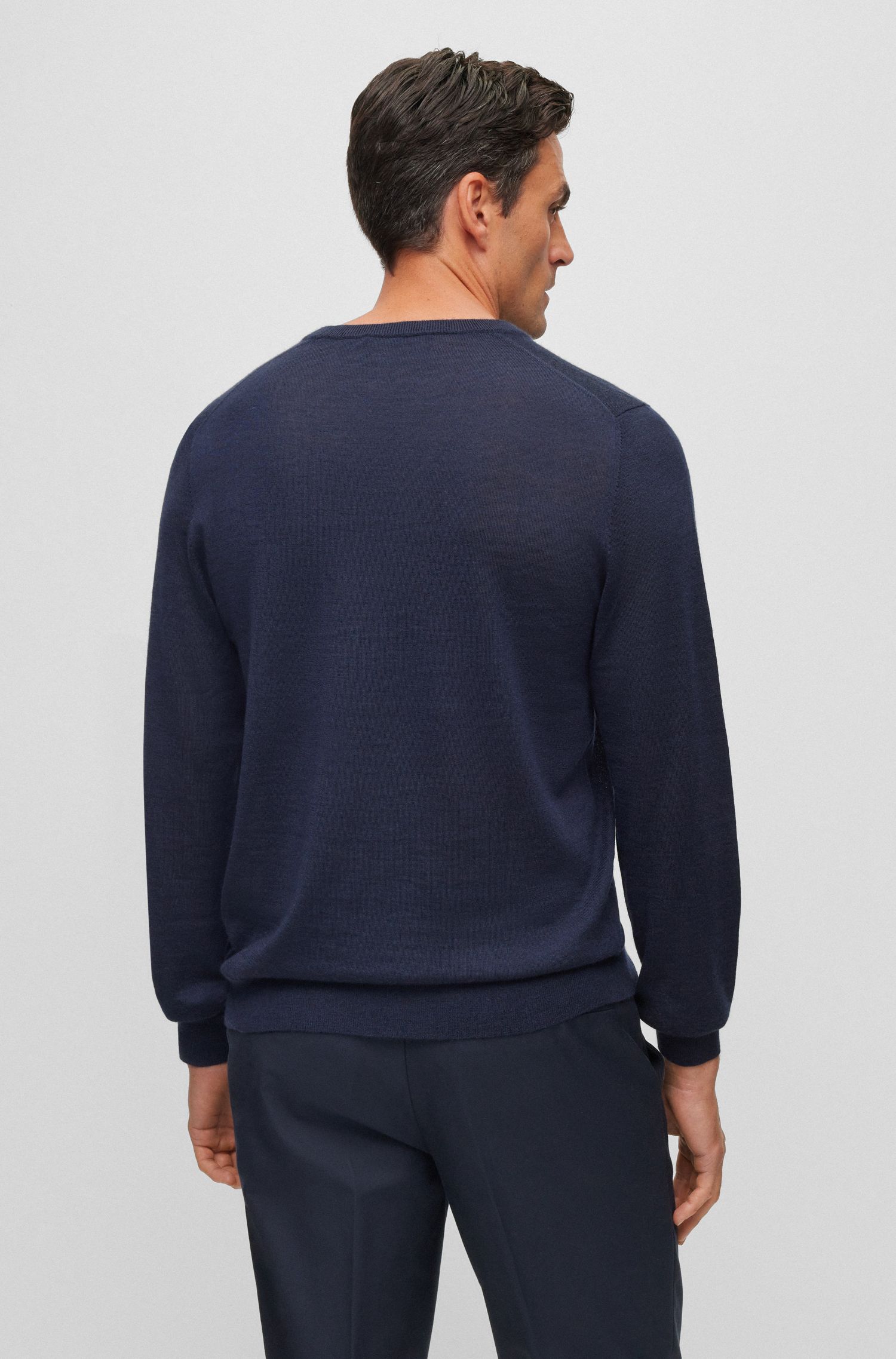 【BOSS博斯】常规版型负责任羊绒 V 领毛衣