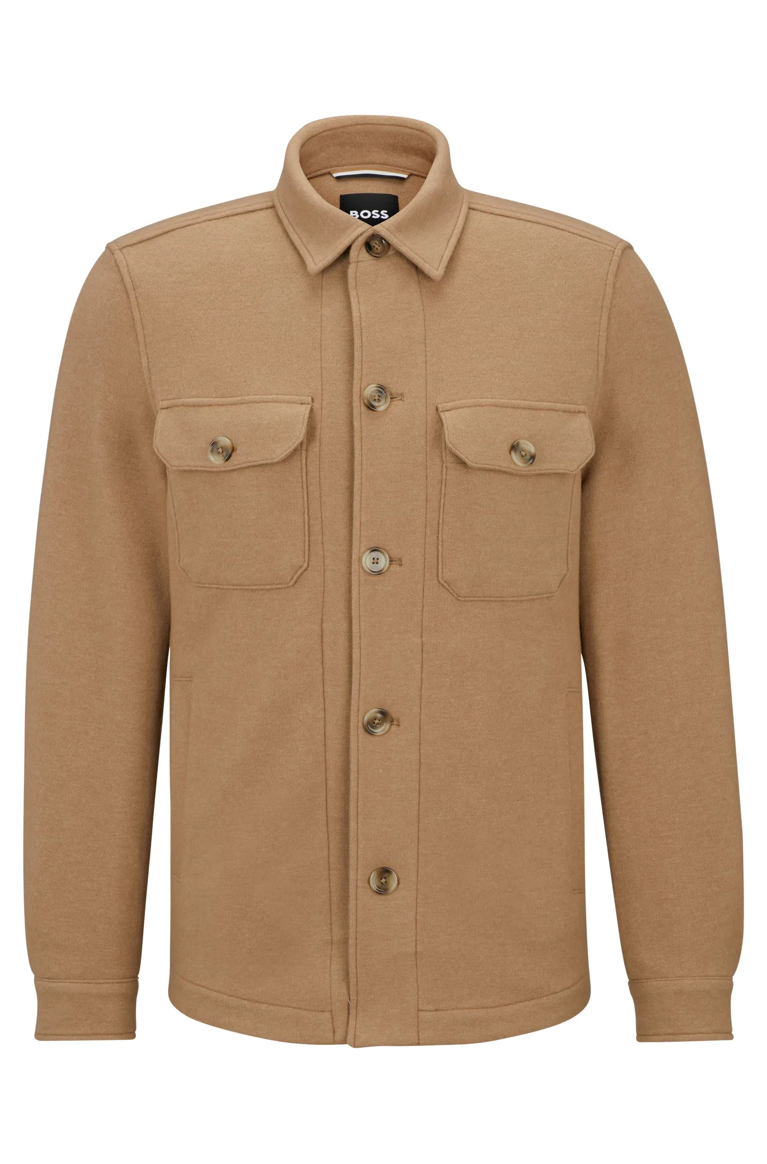 混色羊毛混纺平纹针织宽松版型夹克