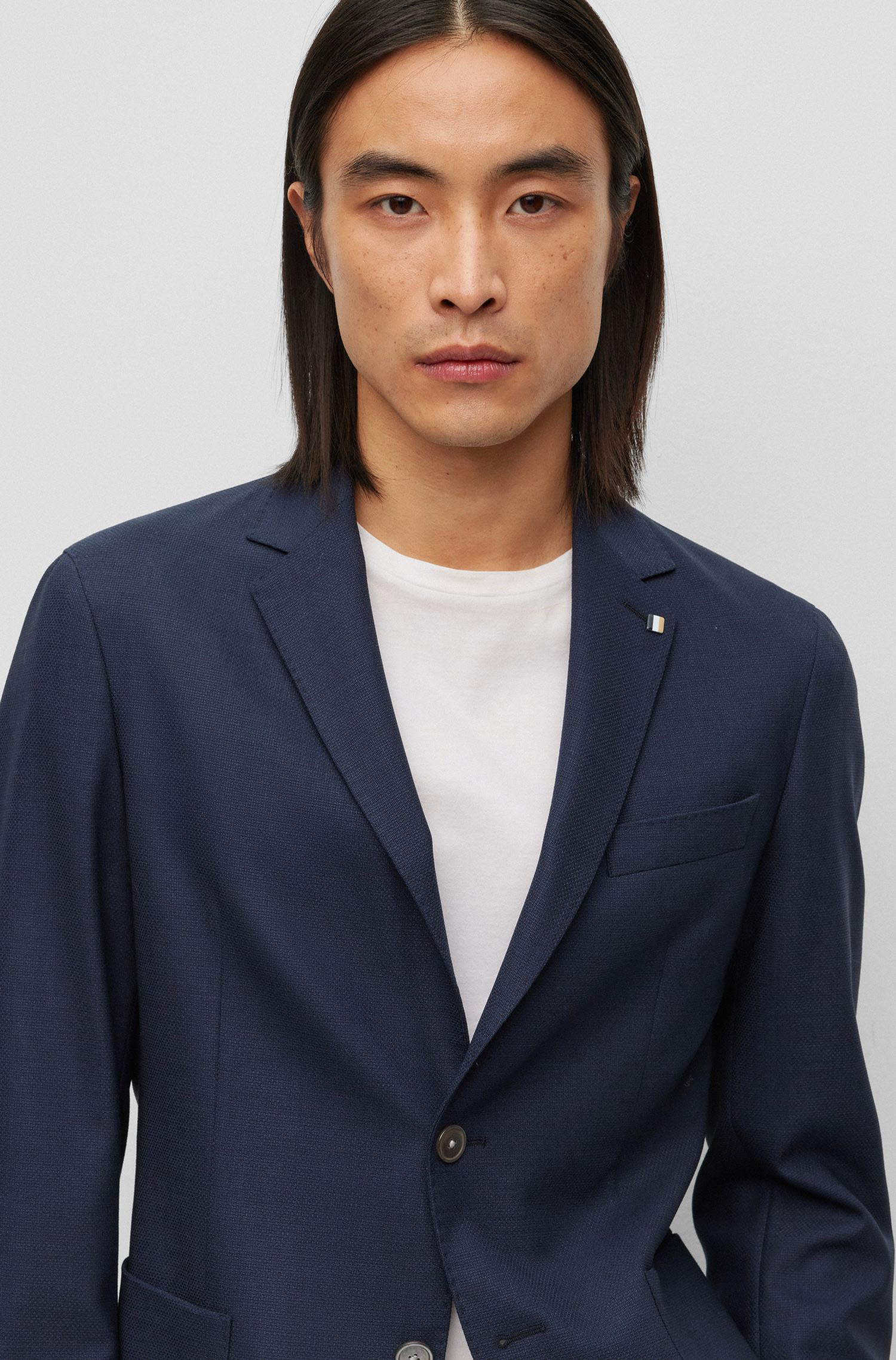 【BOSS博斯】弹力羊毛修身夹克