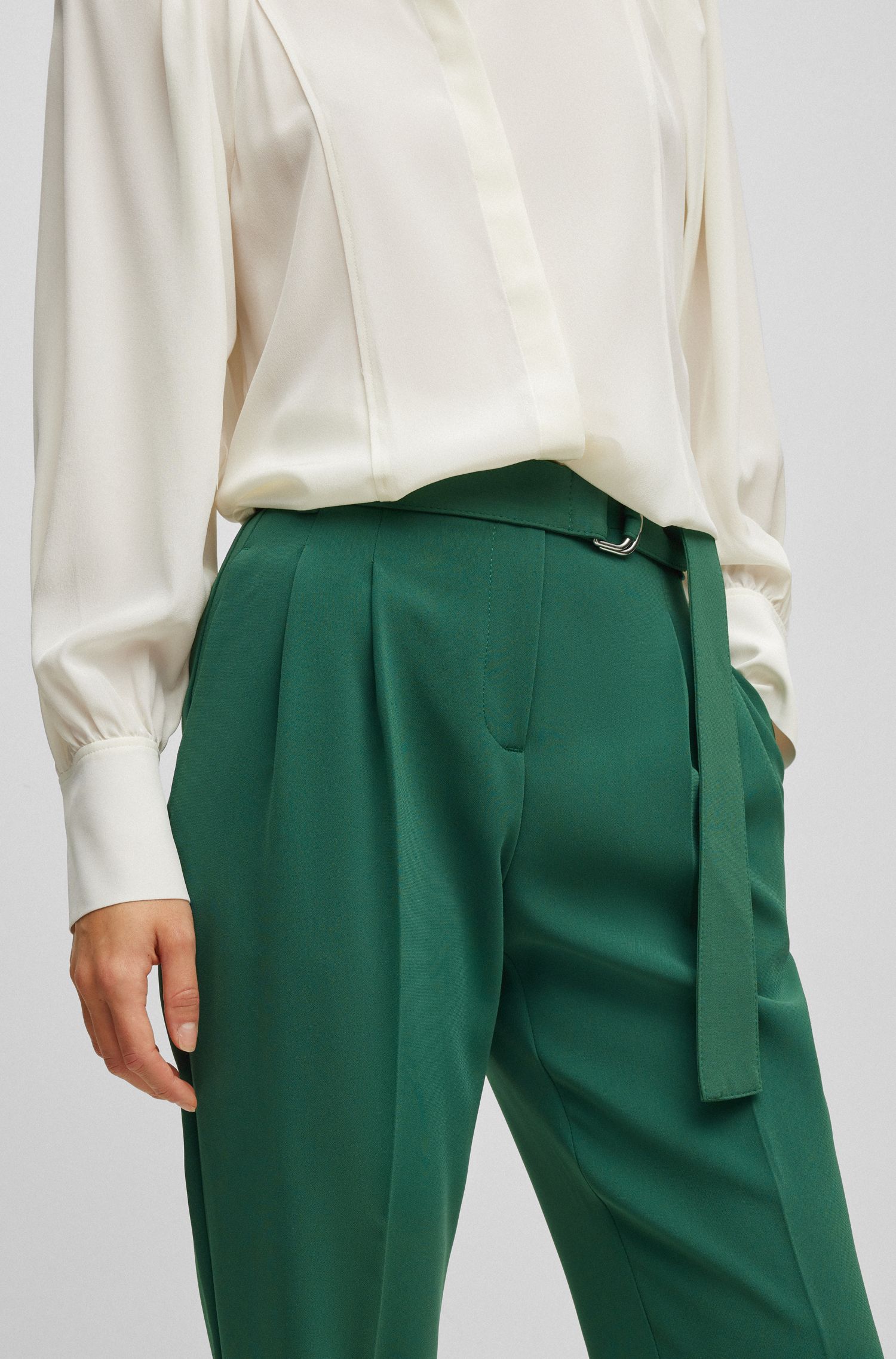 日本制造绉纱常规版型长裤