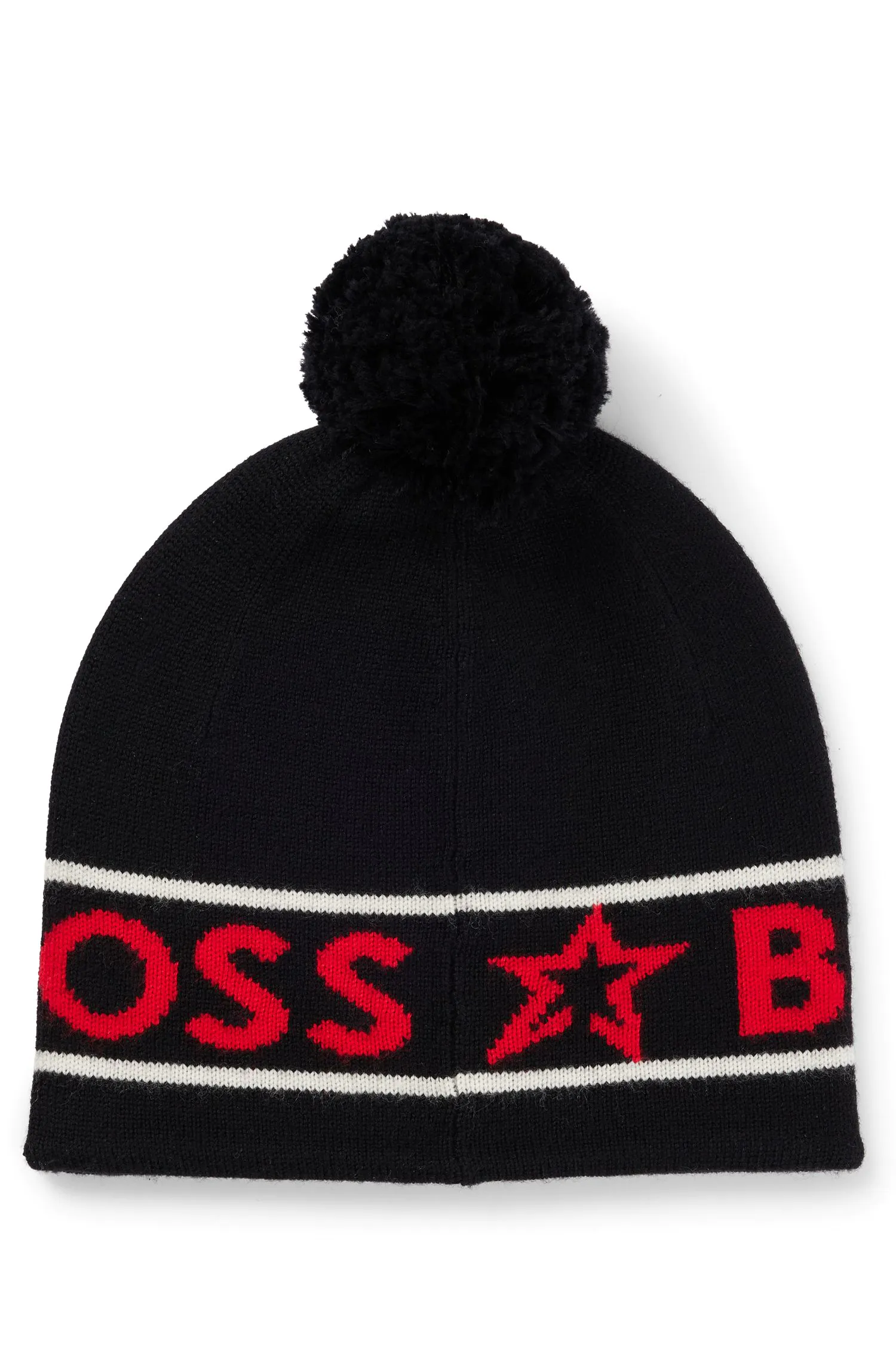 BOSS x Perfect Moment 徽标嵌花羊毛毛线帽