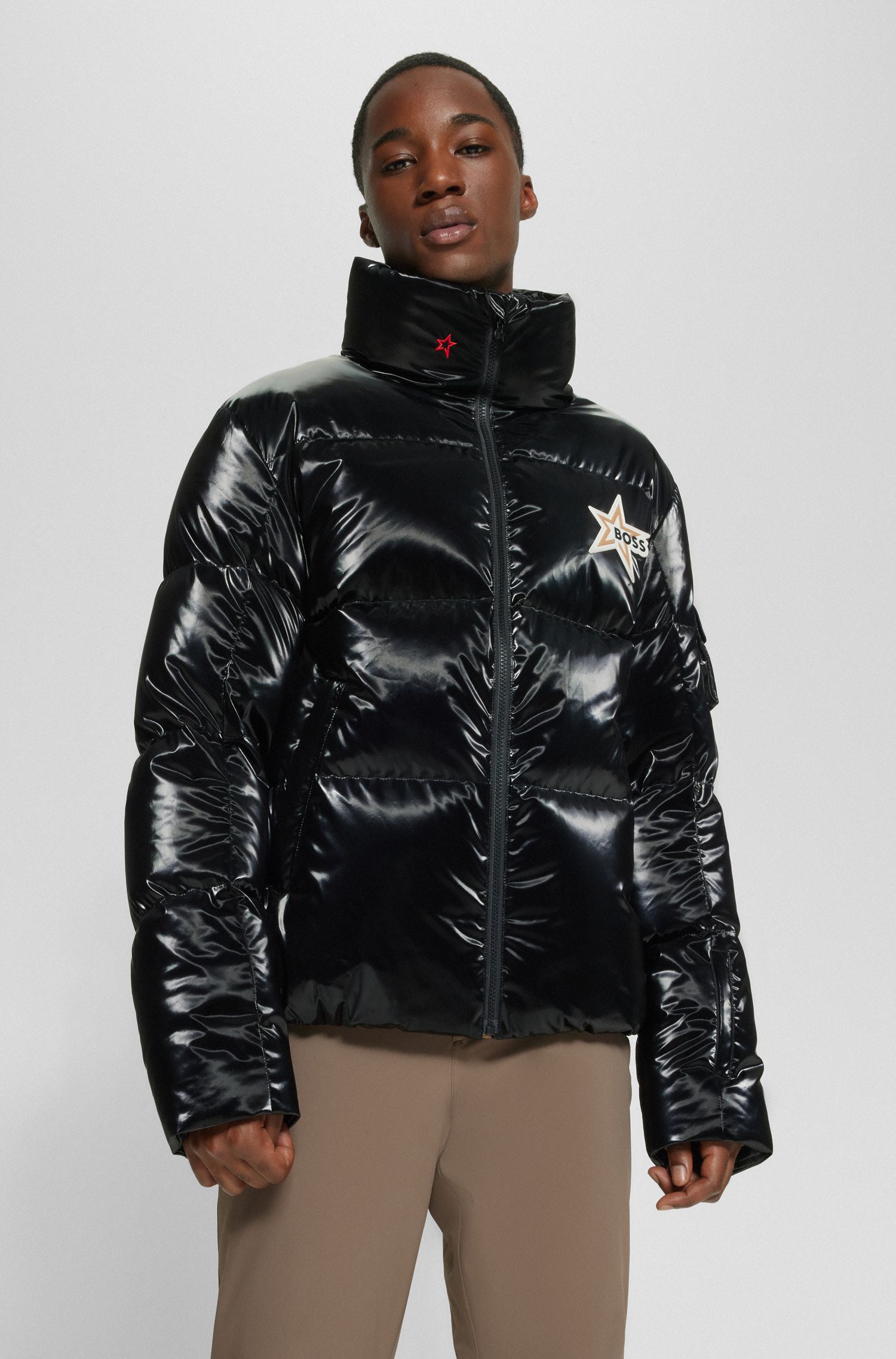 BOSS x Perfect Moment 品牌标识装饰羽绒滑雪夹克