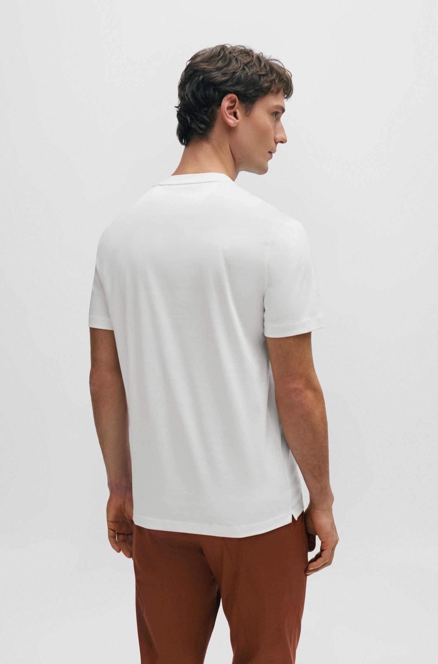 双缝线常规版型丝光棉 T 恤