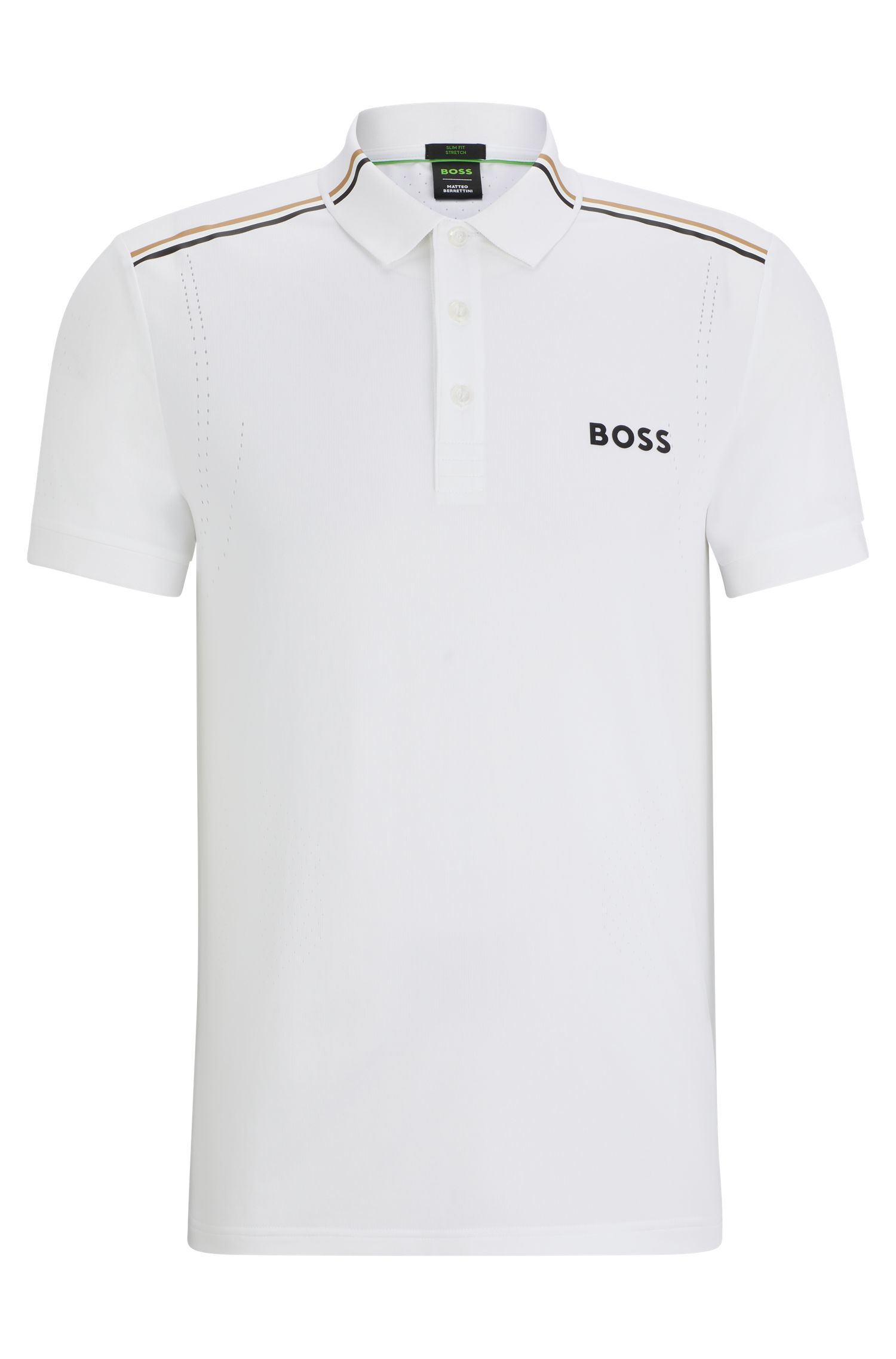 BOSS x Matteo Berrettini 经典条纹修身 Polo 衫