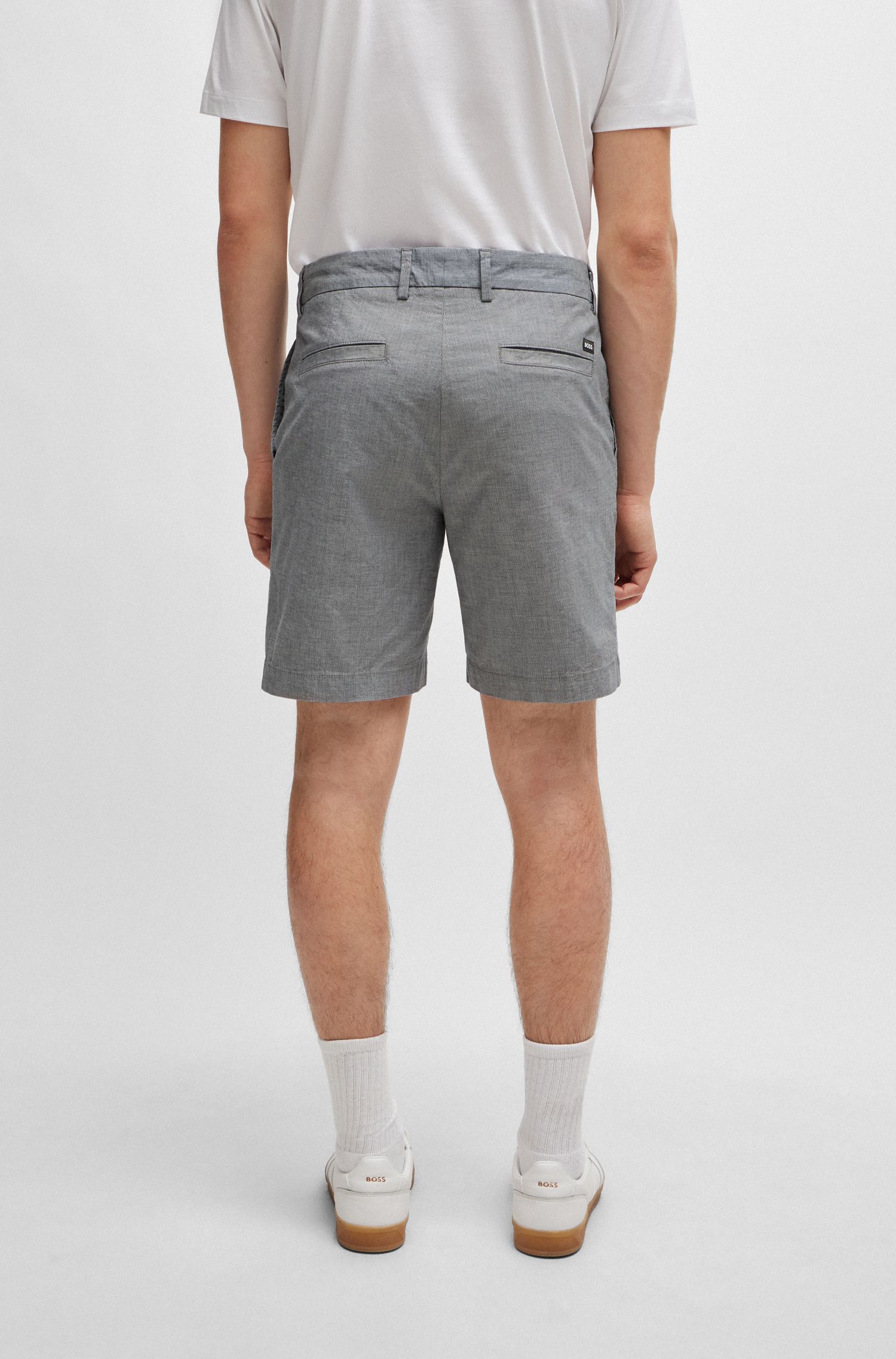 弹力棉质府绸常规版型短裤