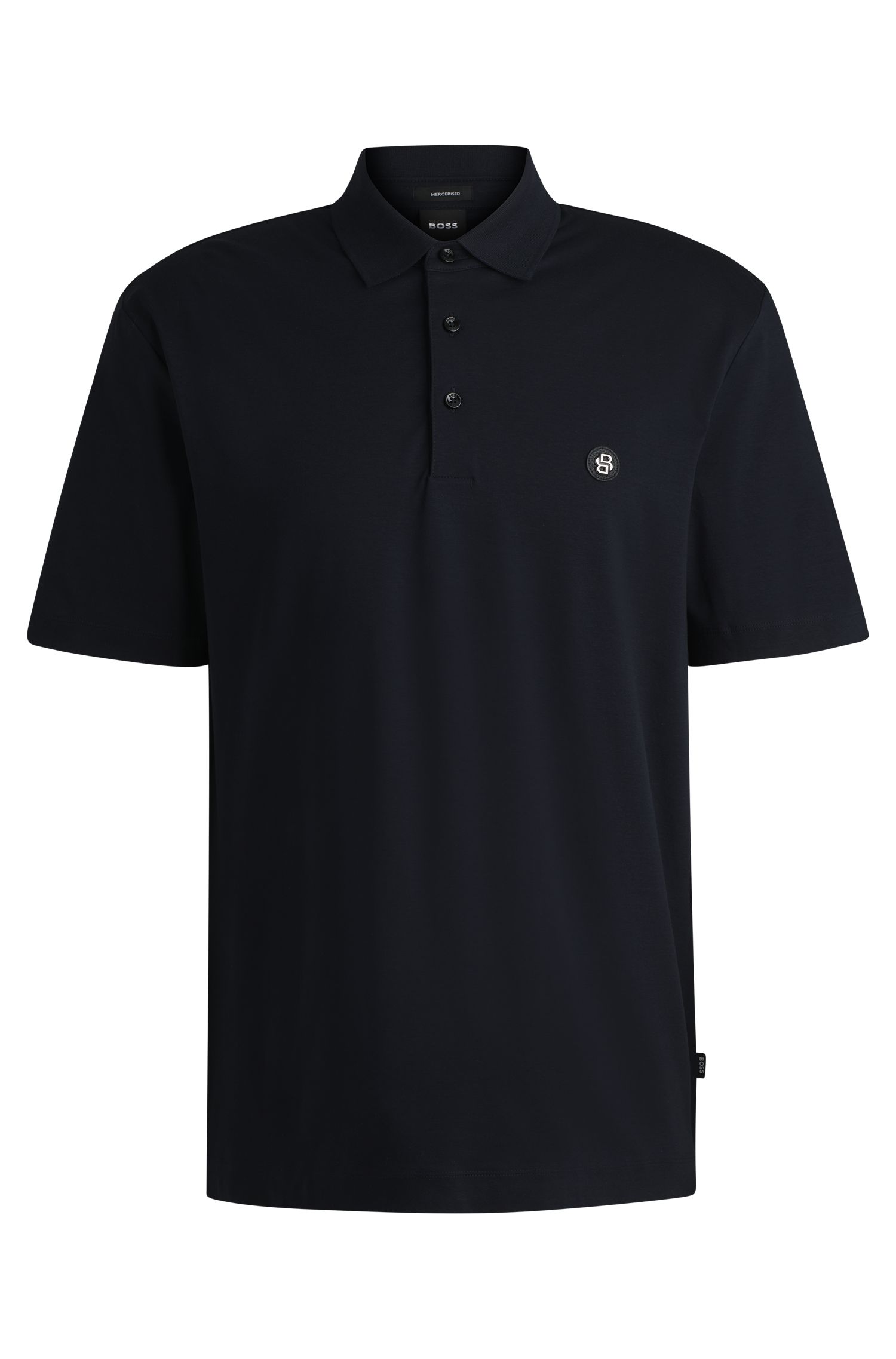 双 B 造型交织字母装饰丝光棉质 Polo 衫