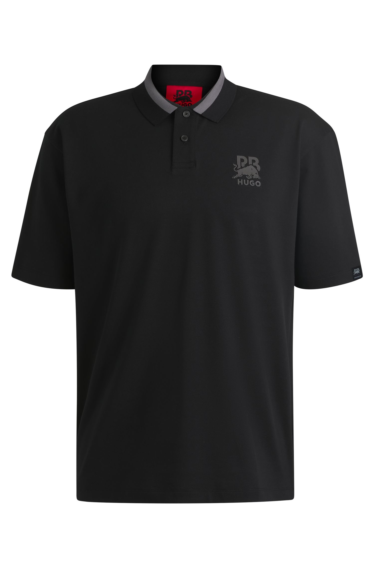 带有碳隐形标志的 HUGO x RB 弹力棉 Polo 衫