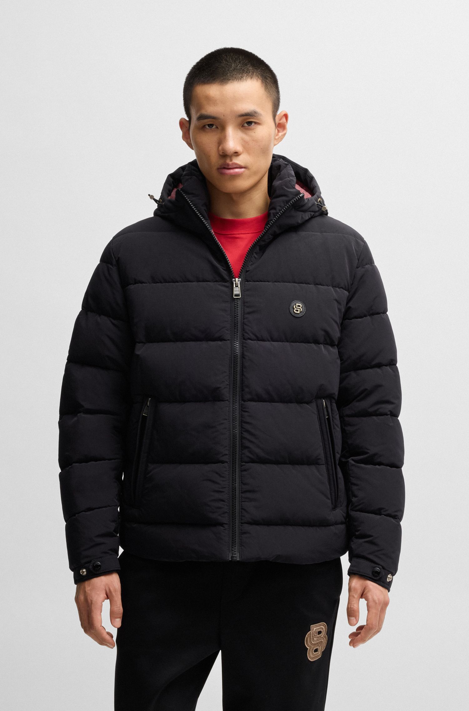 双 B 交织字母棉服夹克