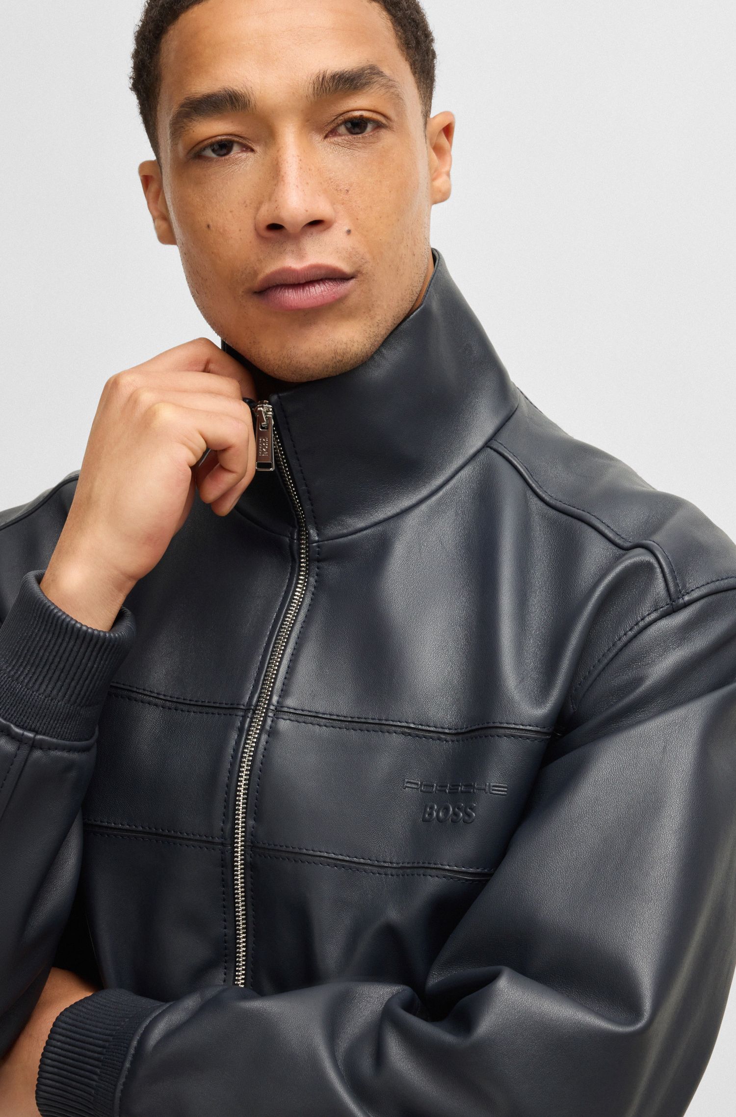 Porsche x BOSS 皮革常规版型夹克
