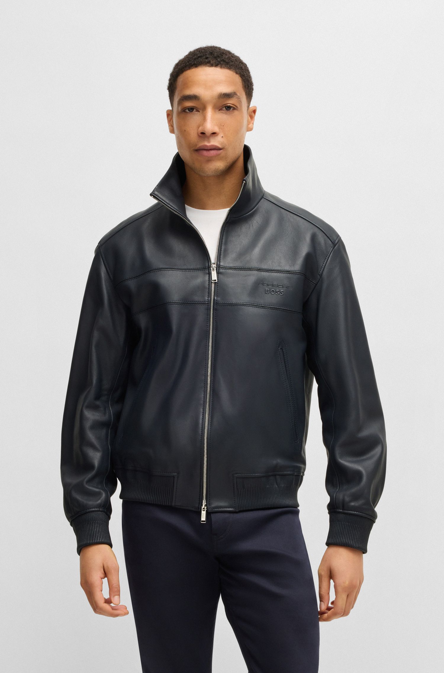 Porsche x BOSS 皮革常规版型夹克