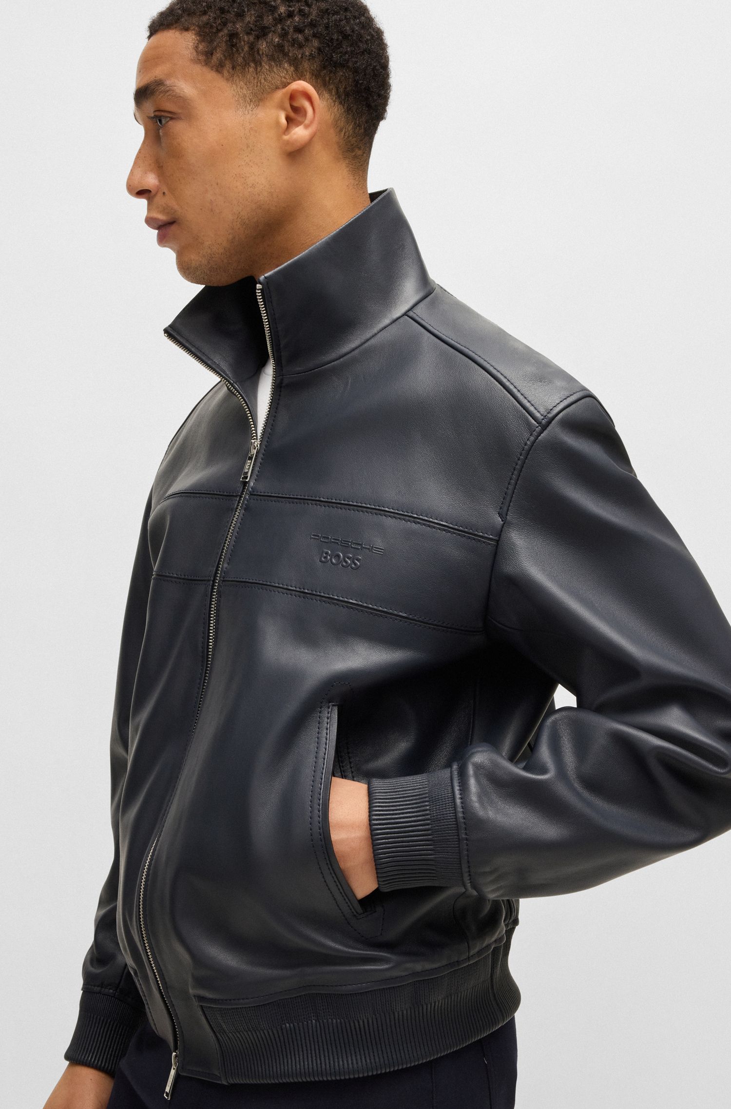Porsche x BOSS 皮革常规版型夹克