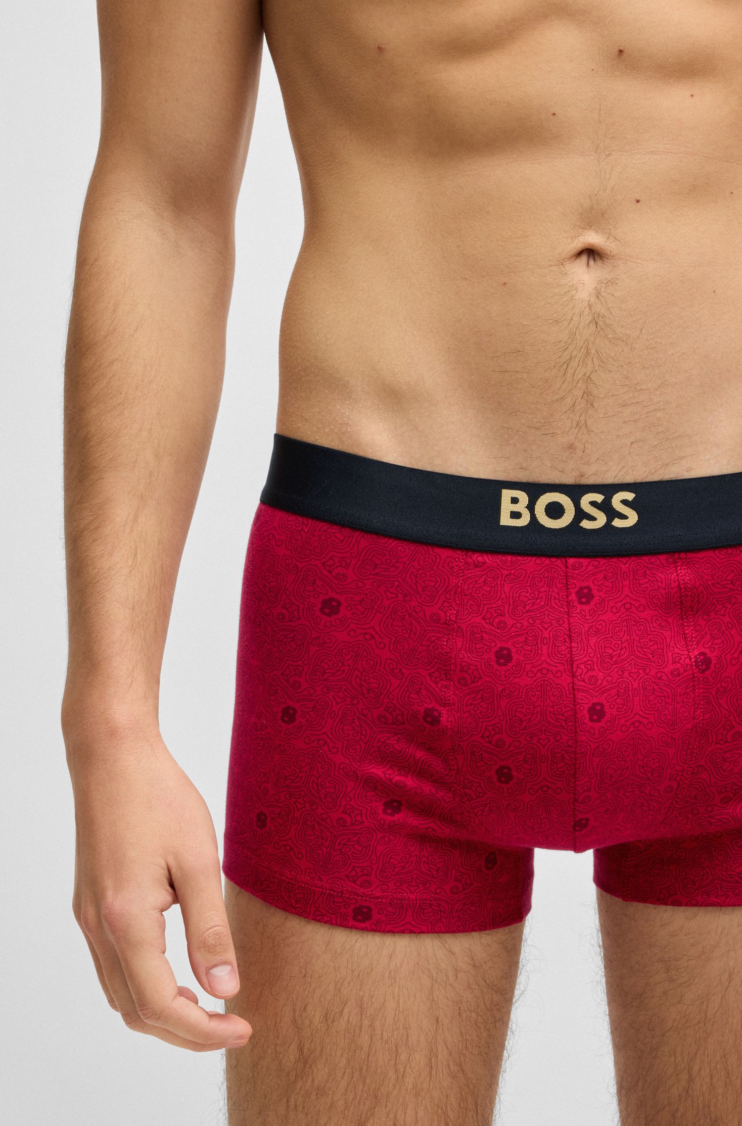 BOSS x 封神联名系列弹力棉质经典款平角内裤