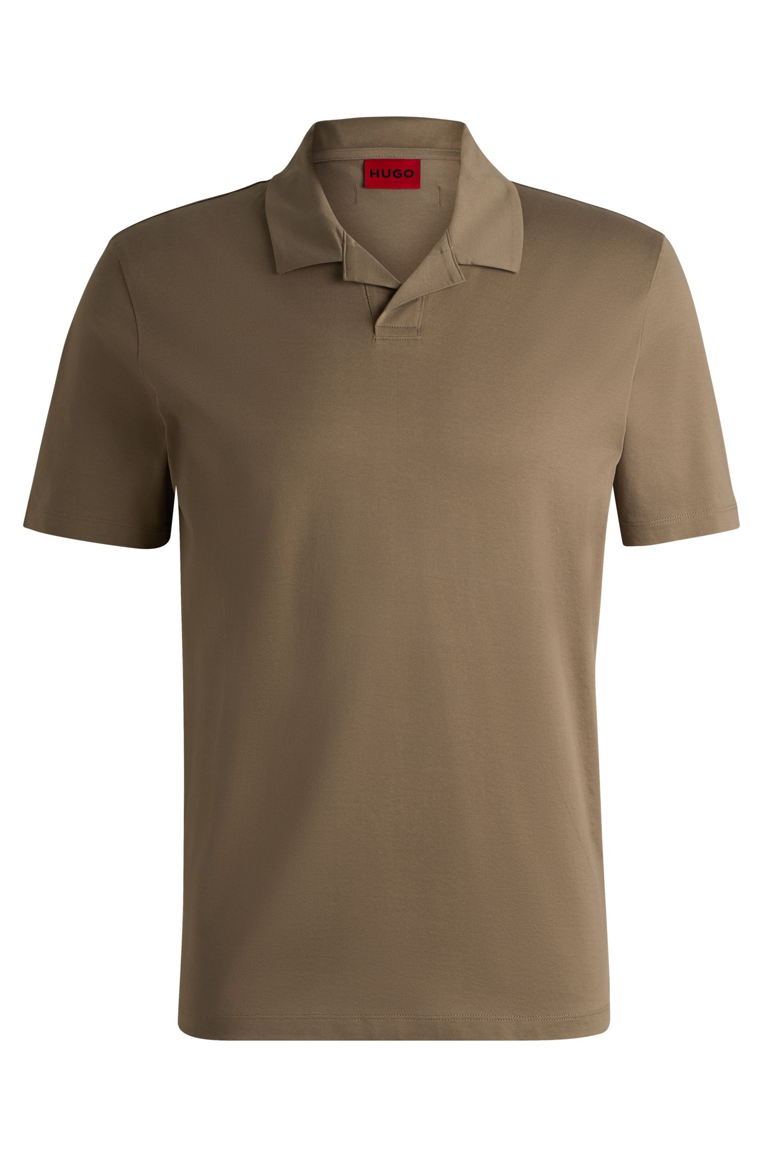 小立领设计丝光棉质修身 Polo 衫