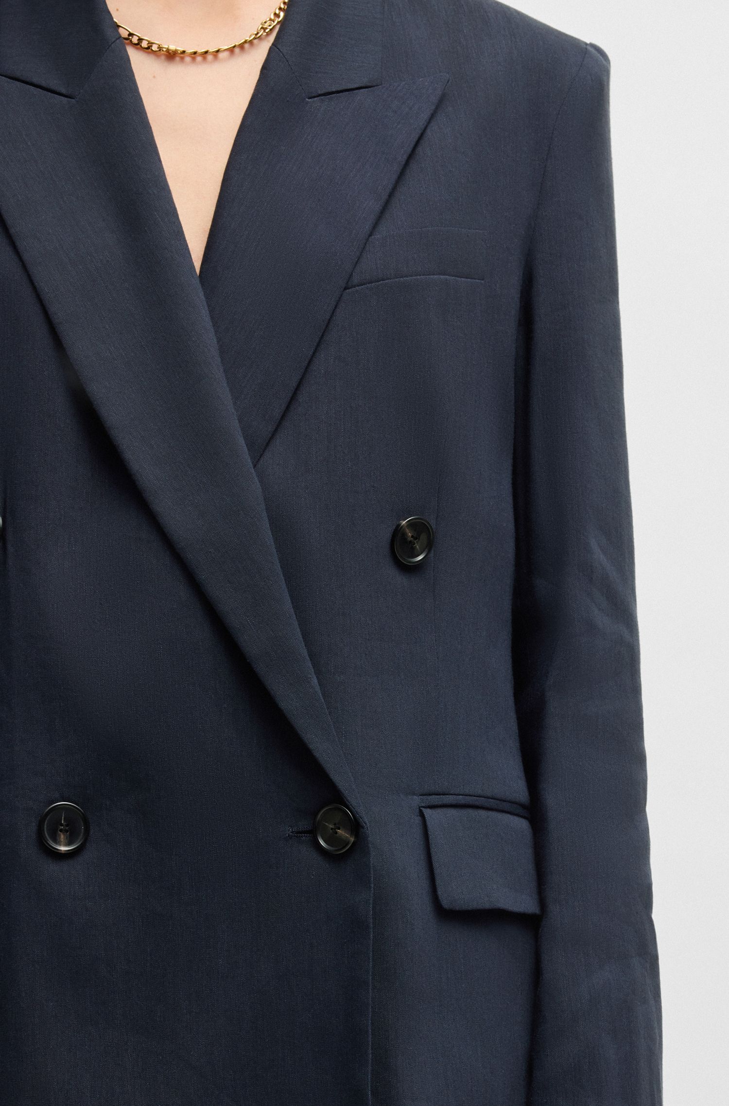 Regular-fit blazer in a linen blend