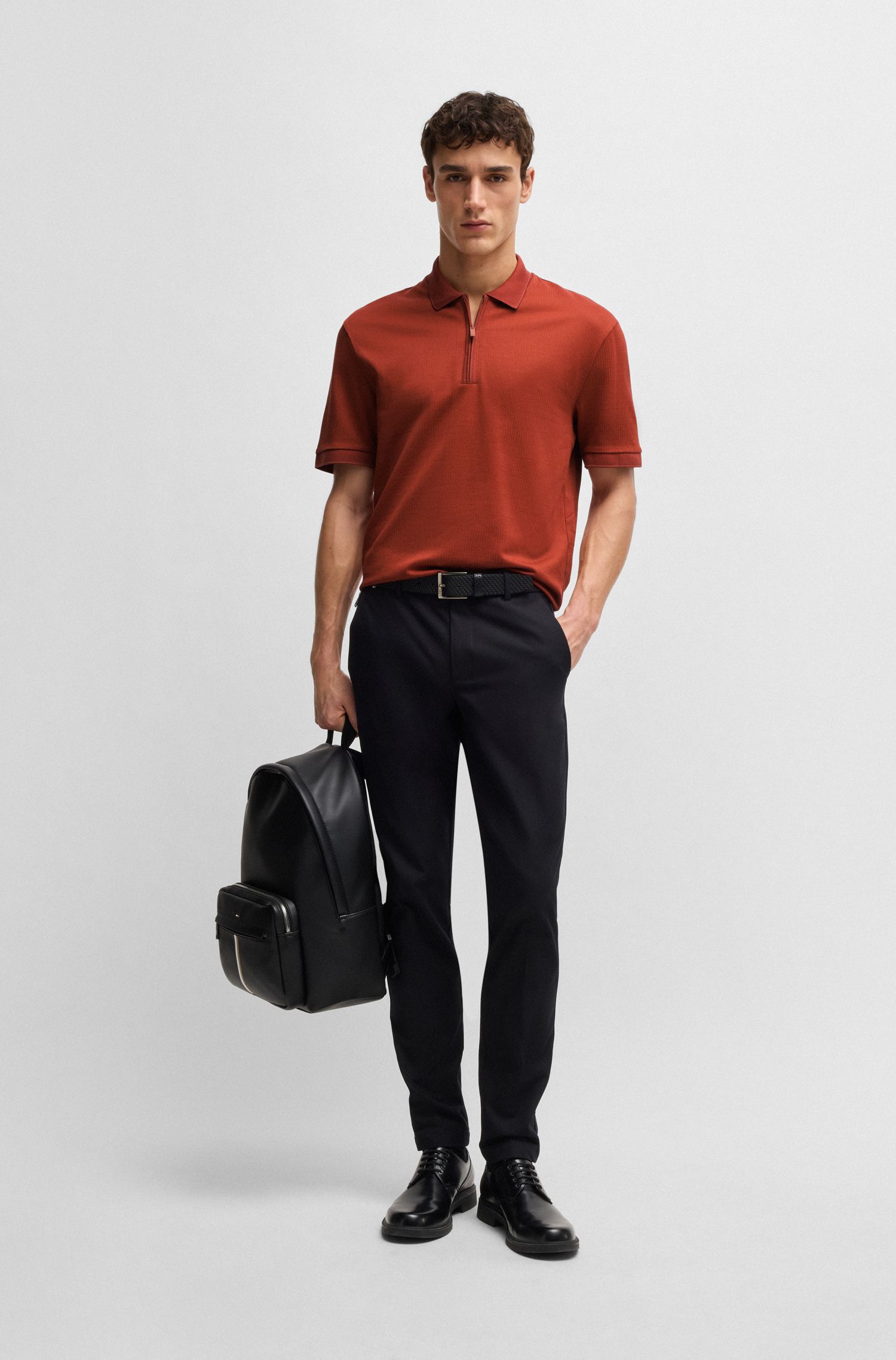 泡泡纱结构棉质混纺 Polo 衫