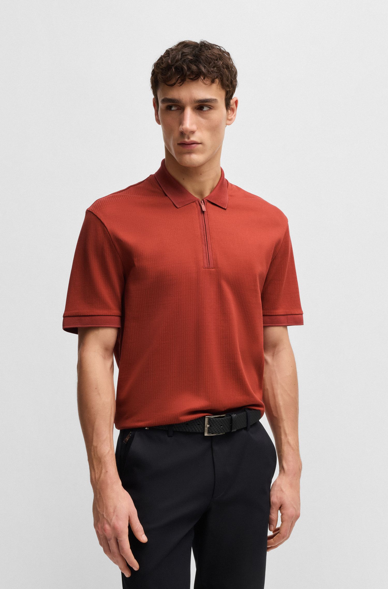 泡泡纱结构棉质混纺 Polo 衫