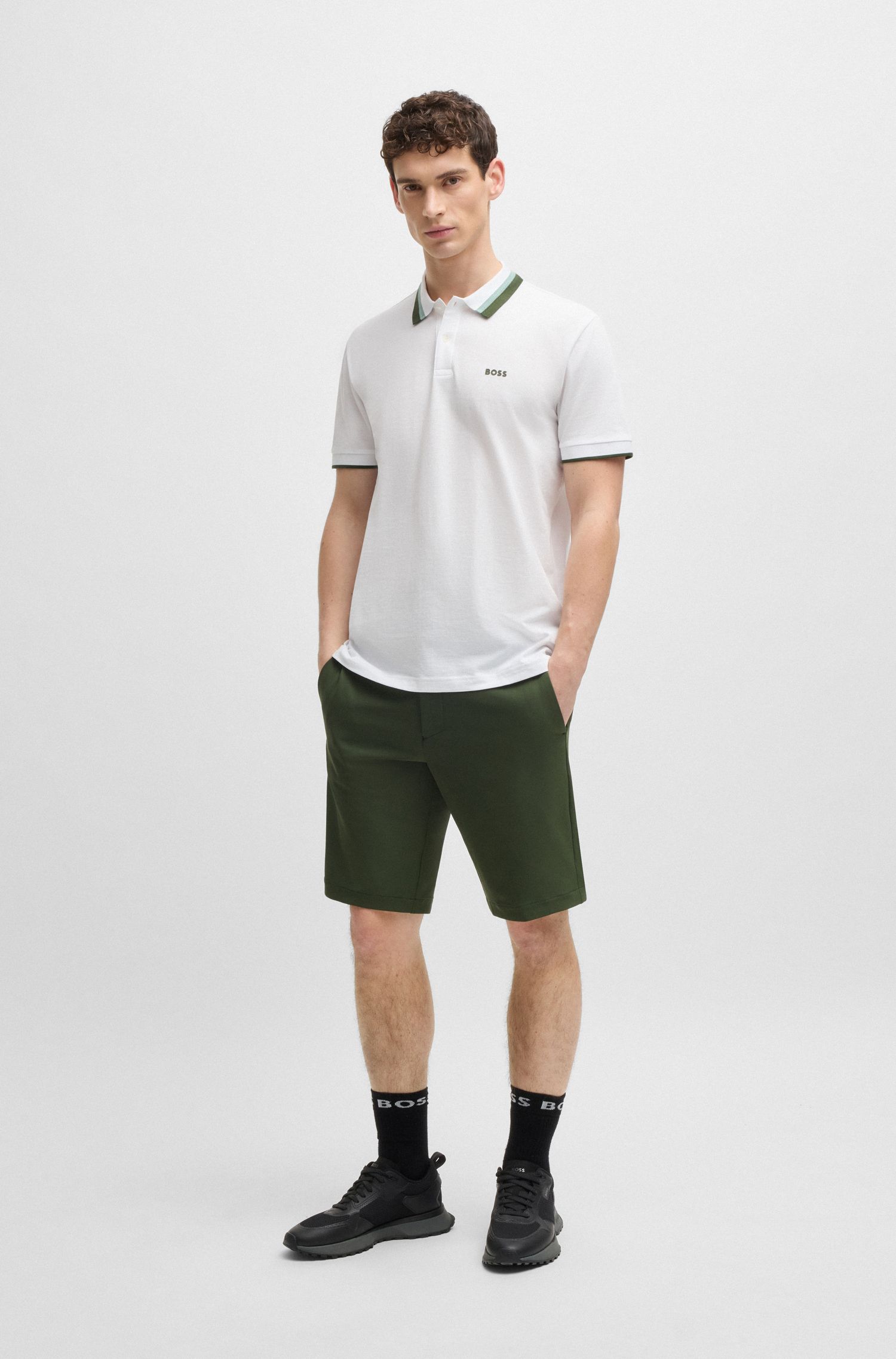 Paddy 撞色条纹运动风 Polo 衫