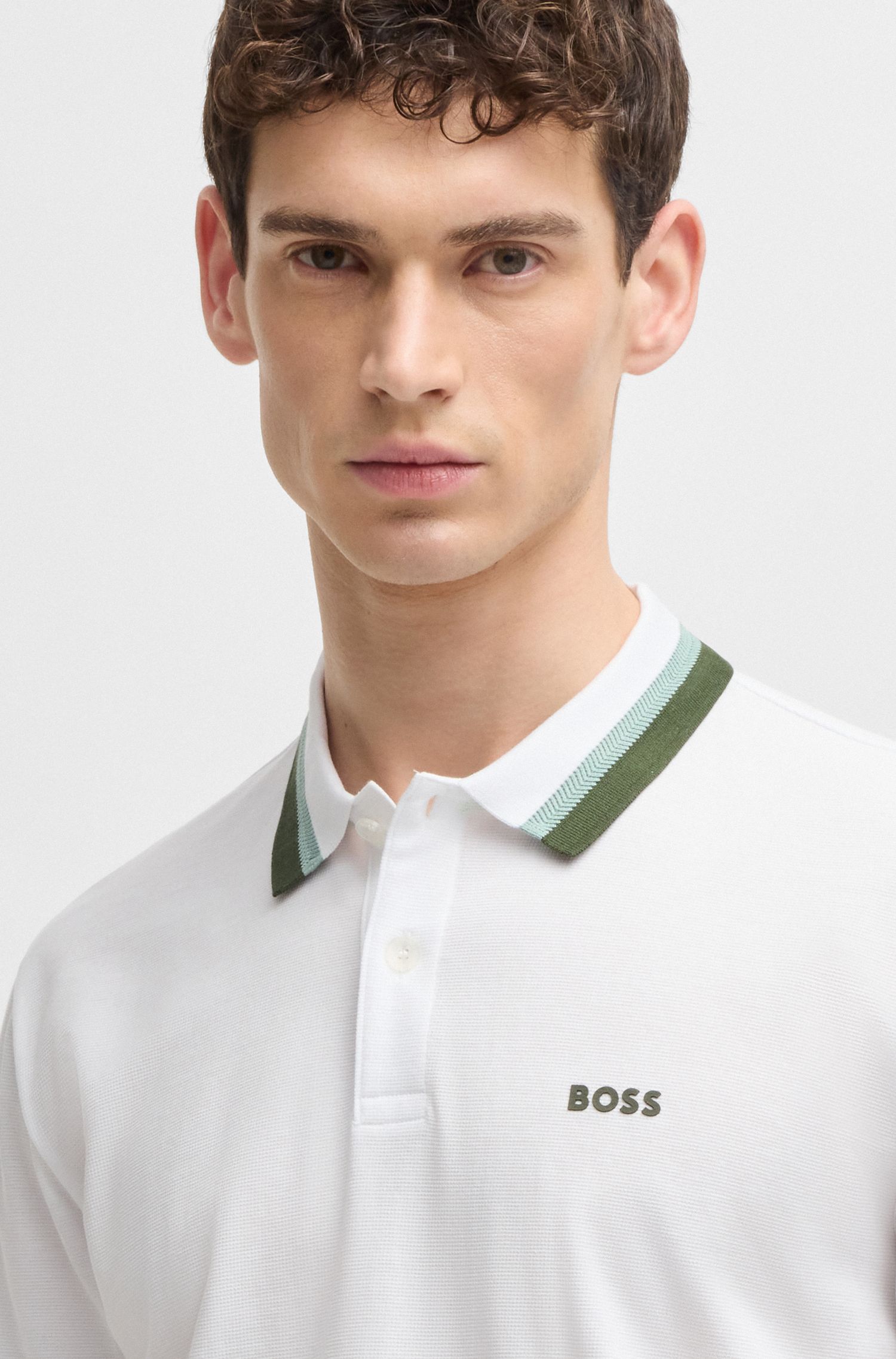 Paddy 撞色条纹运动风 Polo 衫