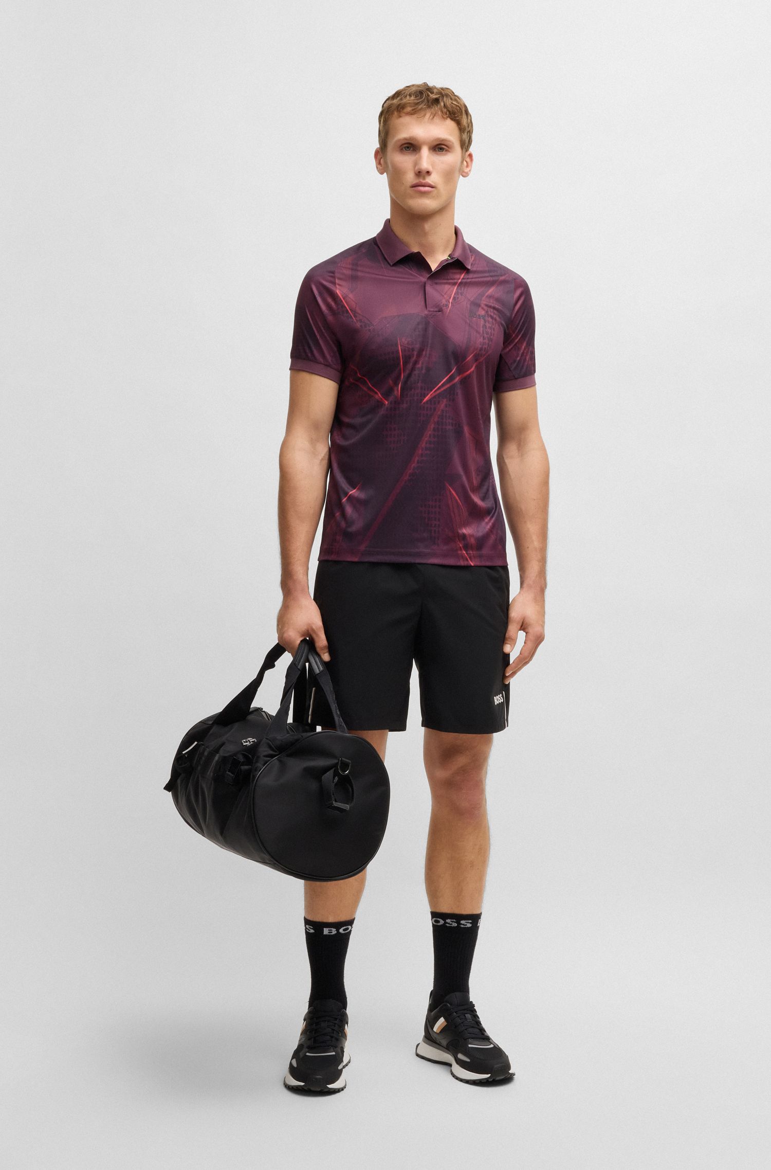 Active Paddy 带 UV 防护图案印花 Polo 衫