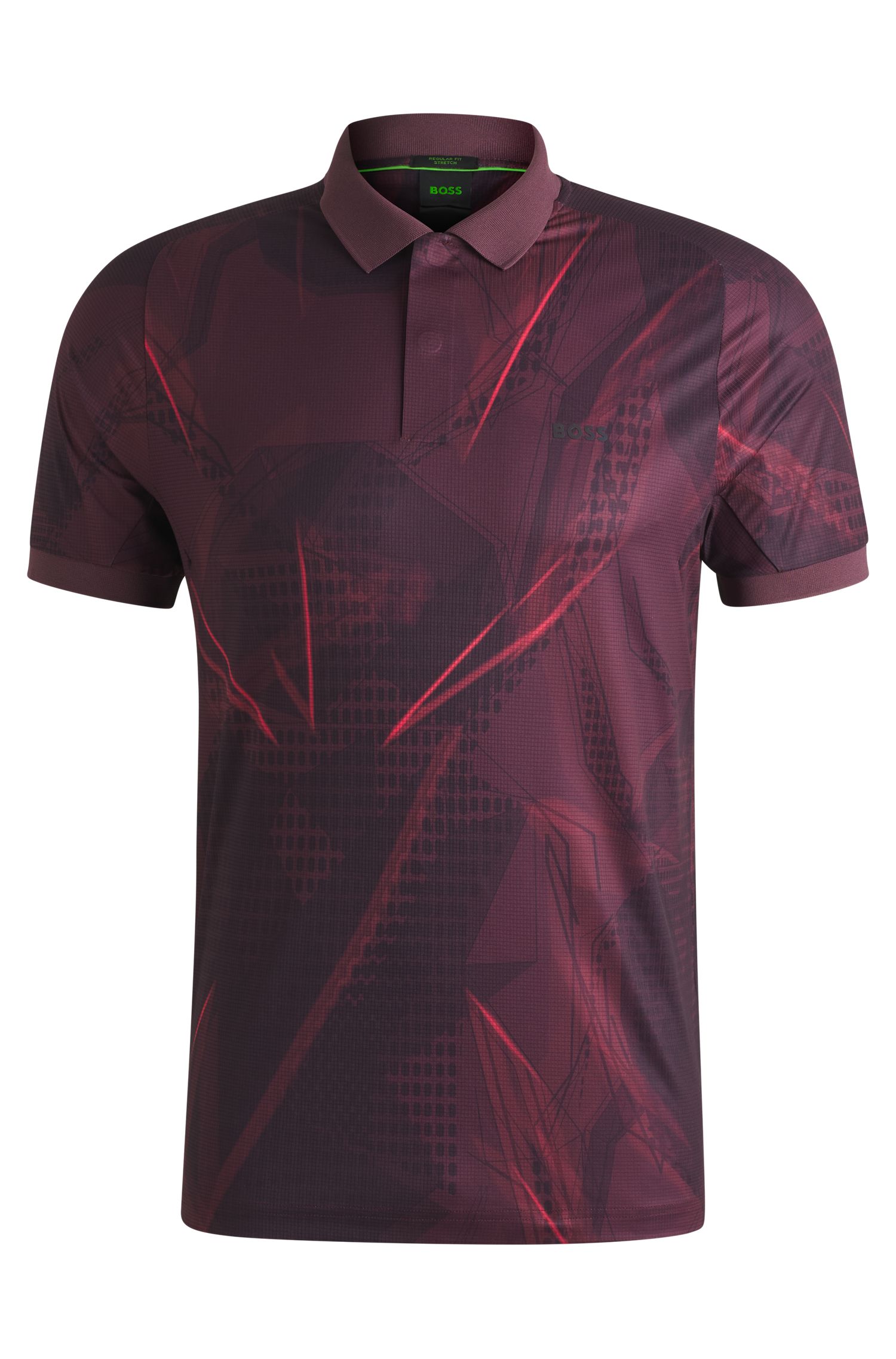 Active Paddy 带 UV 防护图案印花 Polo 衫