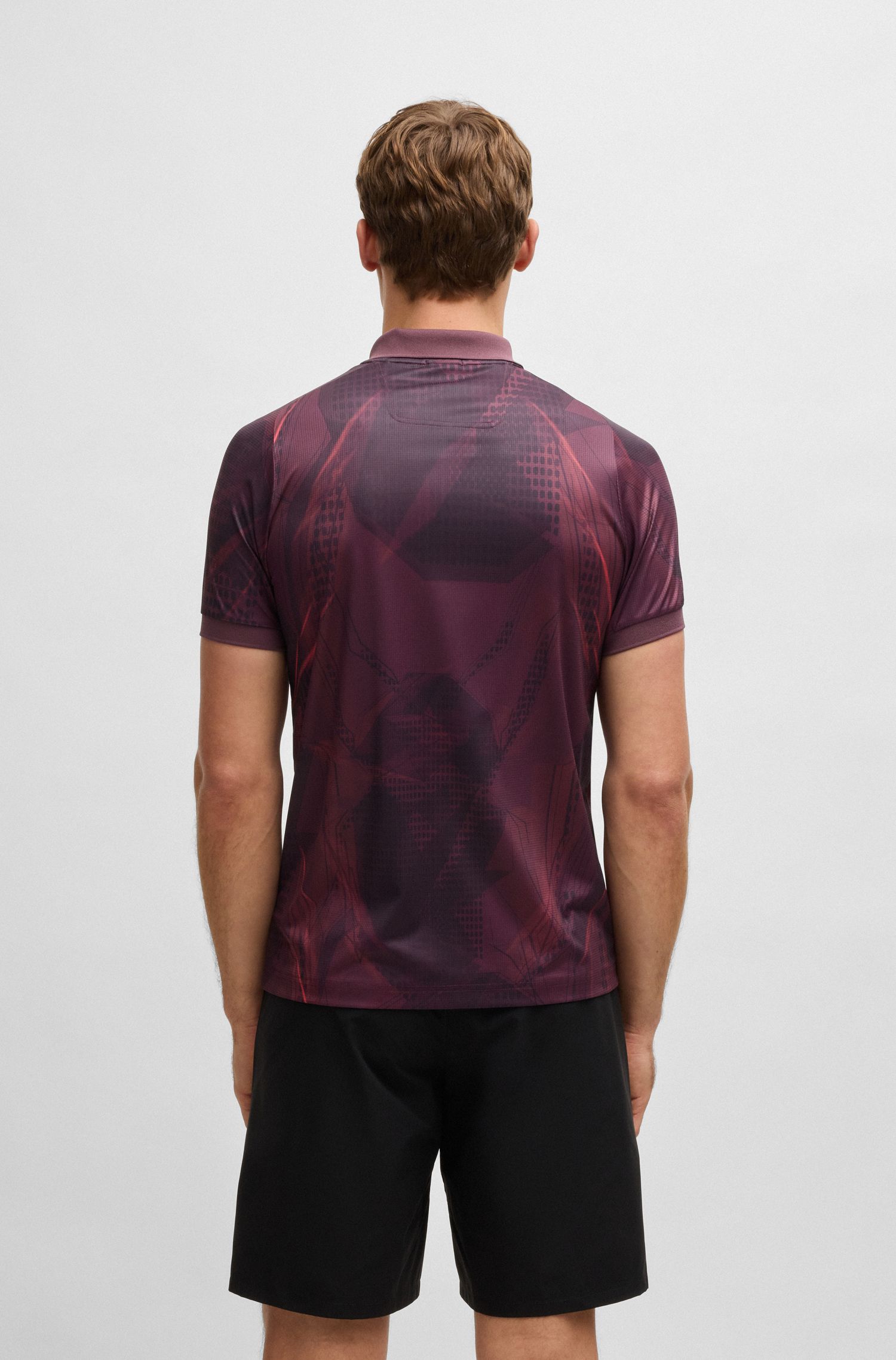 Active Paddy 带 UV 防护图案印花 Polo 衫
