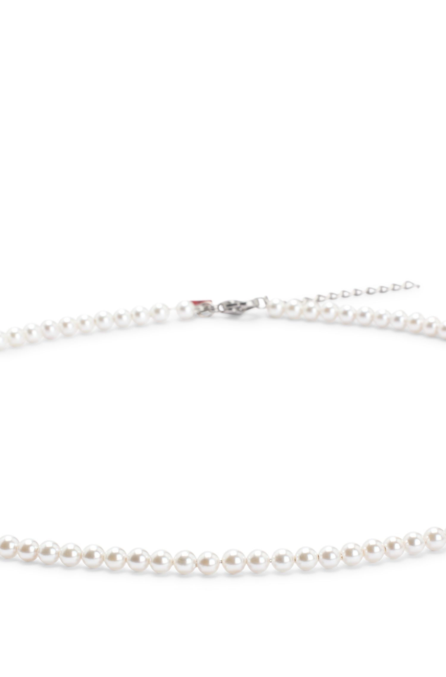 【HUGO雨果】珍珠项链配以徽标铭牌配件