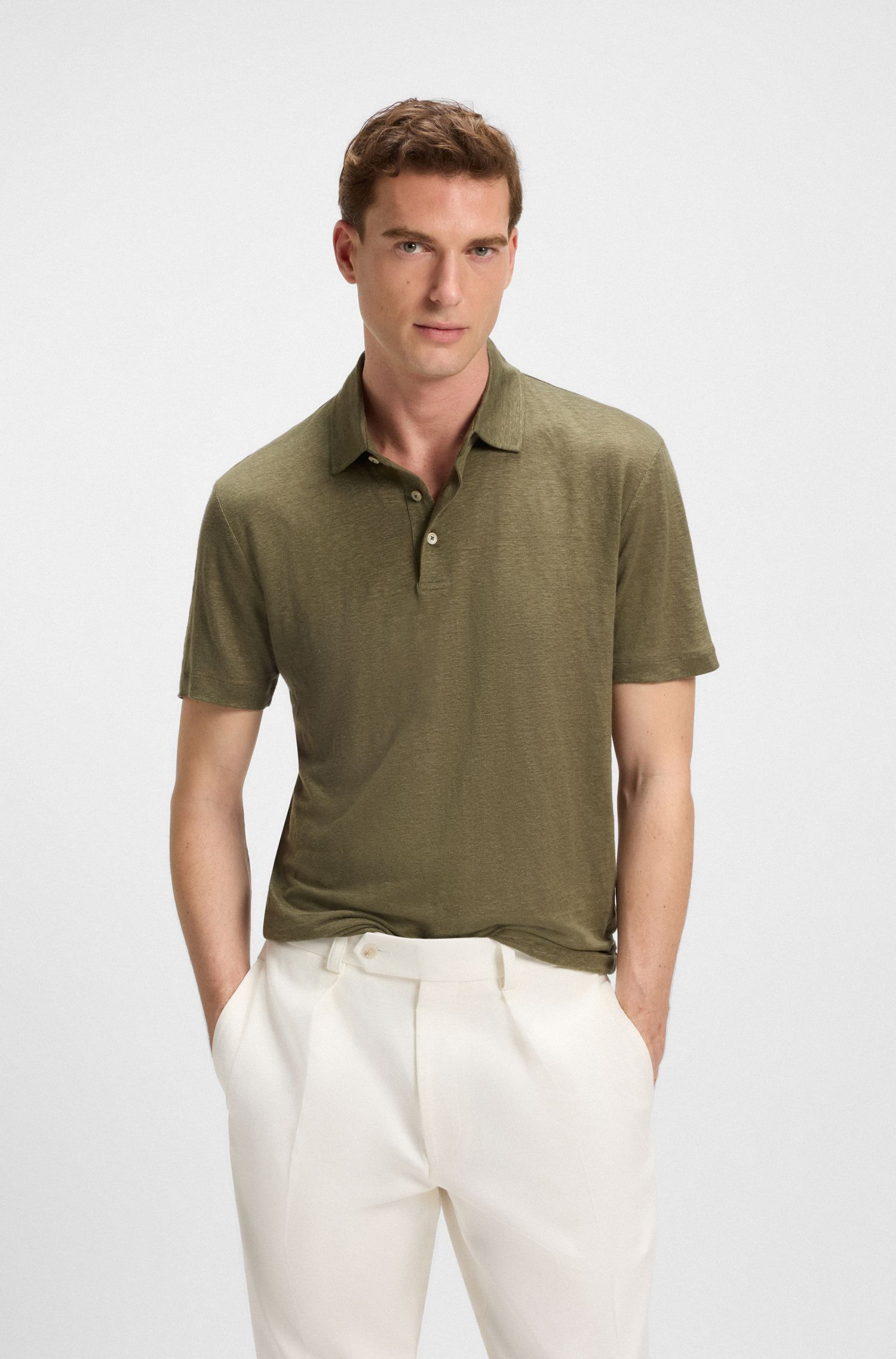 BECKHAM x BOSS 亚麻 Polo 衫