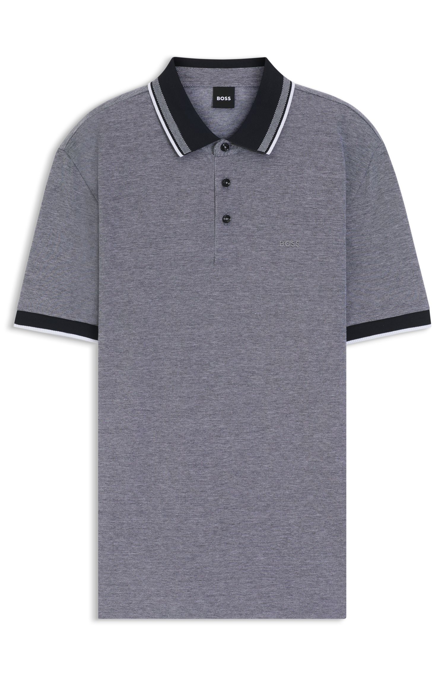 【BOSS博斯】徽标细节装饰牛津棉质珠地布 Polo 衫