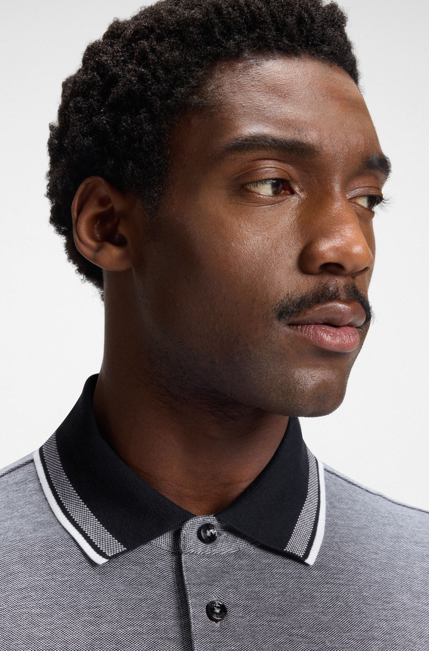 【BOSS博斯】徽标细节装饰牛津棉质珠地布 Polo 衫