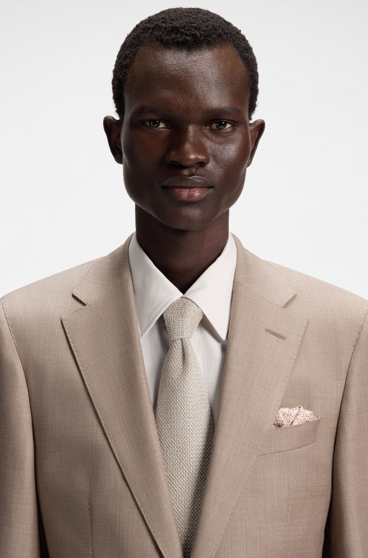 【BOSS博斯】珠地布针织真丝领带