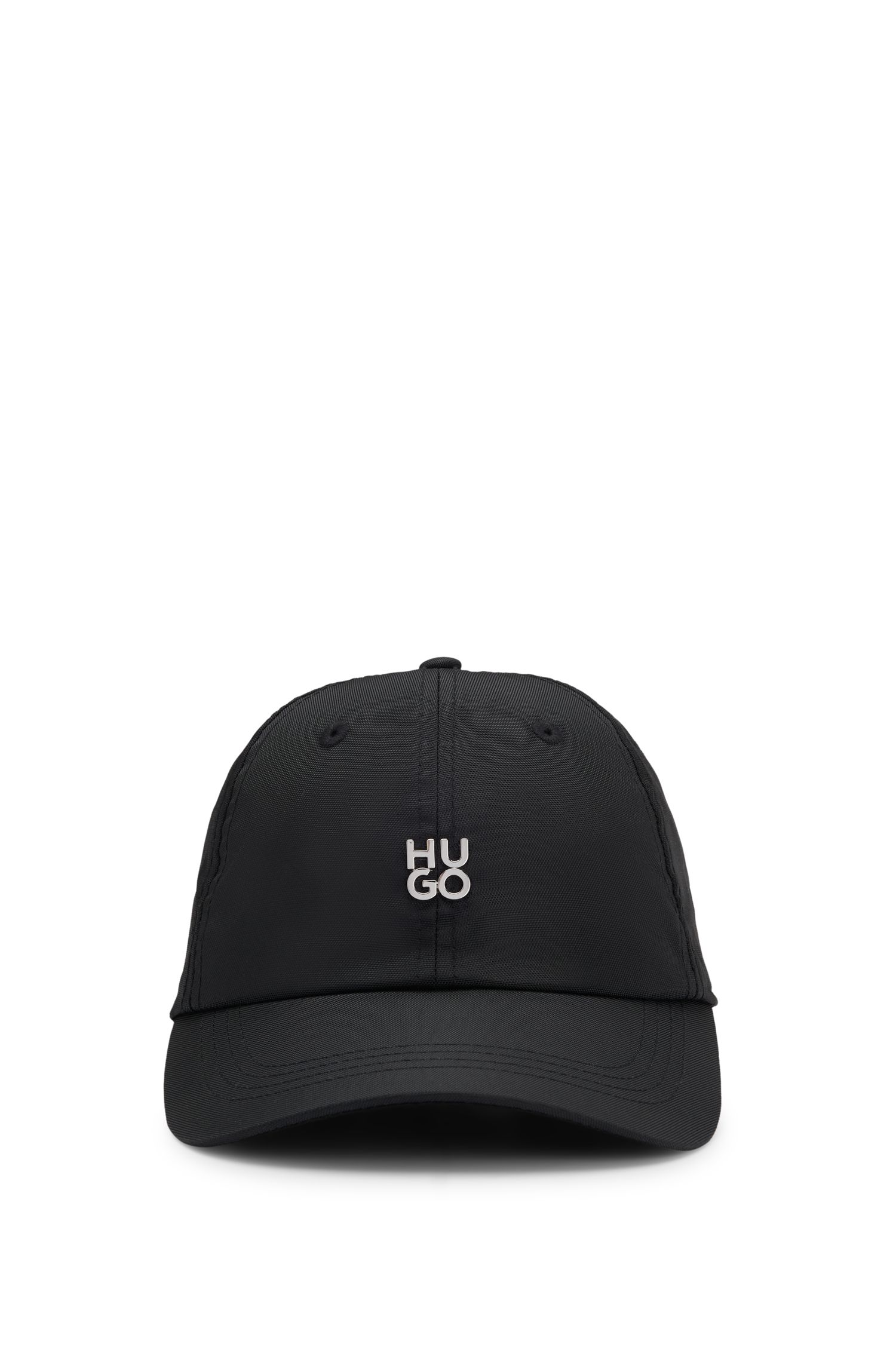 带有堆叠标志的斜纹帽