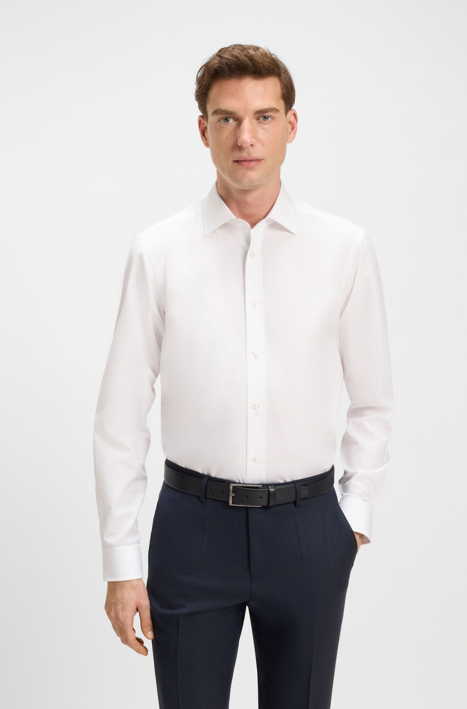 BECKHAM x BOSS 棉质府绸修身版衬衫
