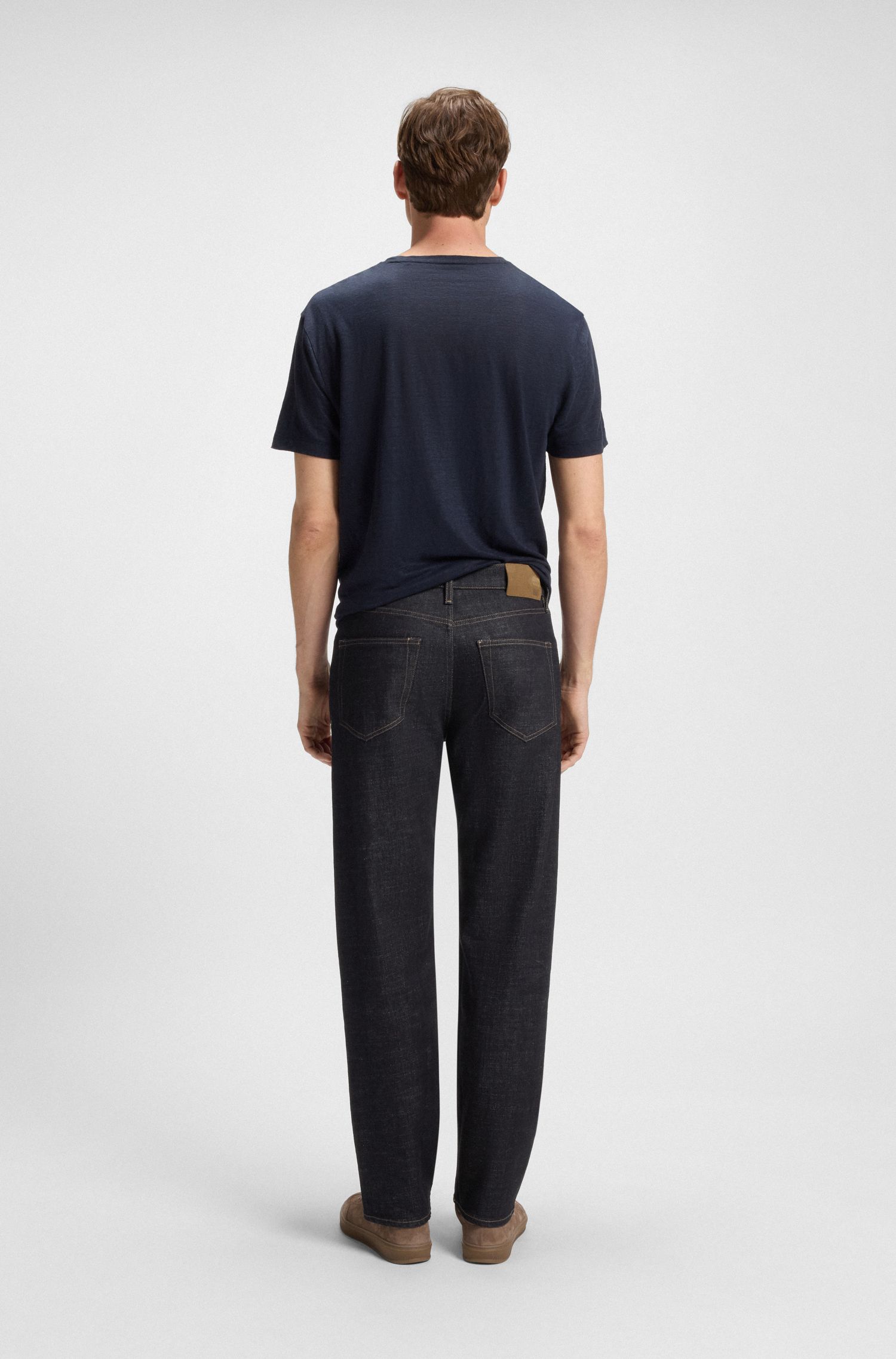 BECKHAM x BOSS 深蓝色常规版型牛仔裤