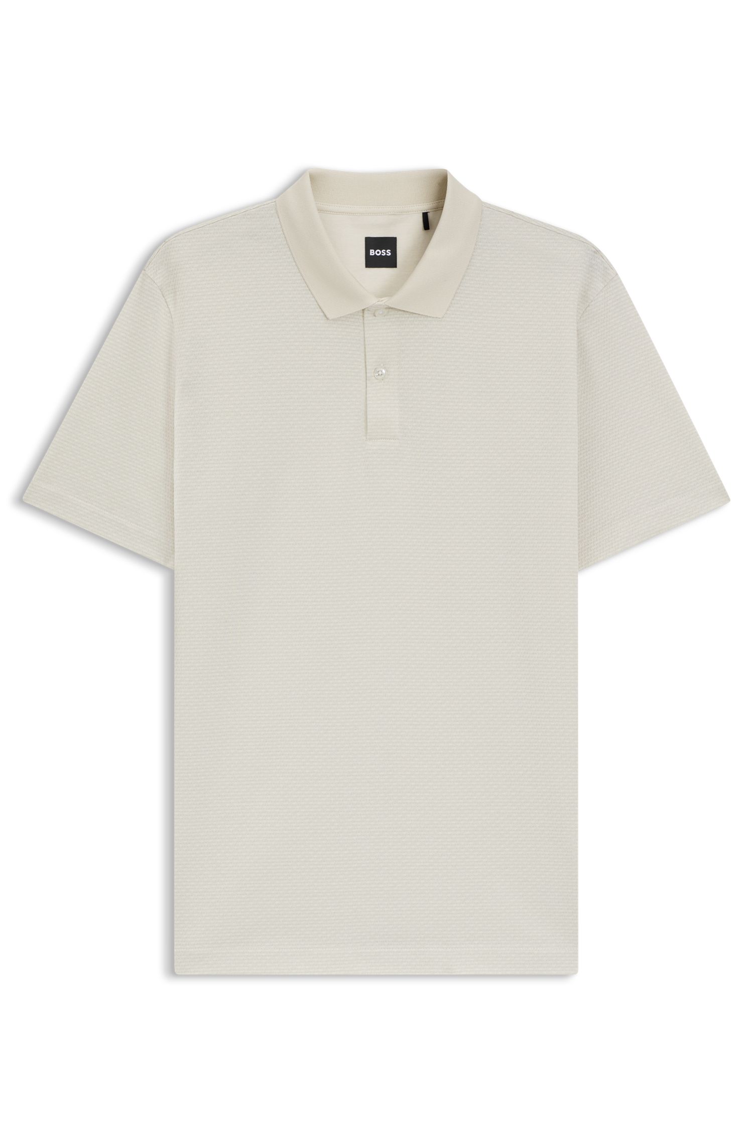 几何提花图案丝光棉 Polo 衫
