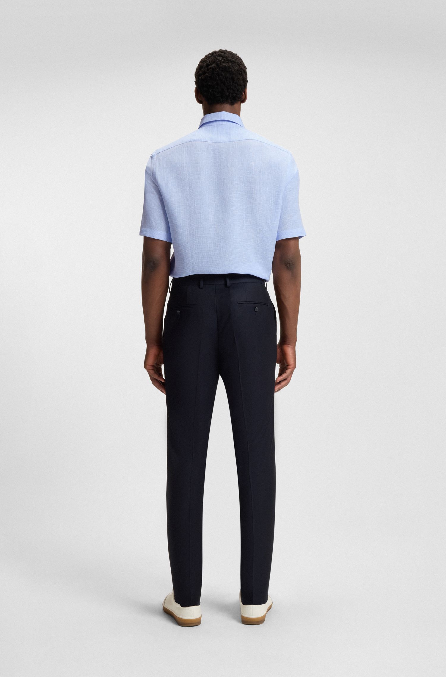 BECKHAM x BOSS 纯亚麻常规版型衬衫